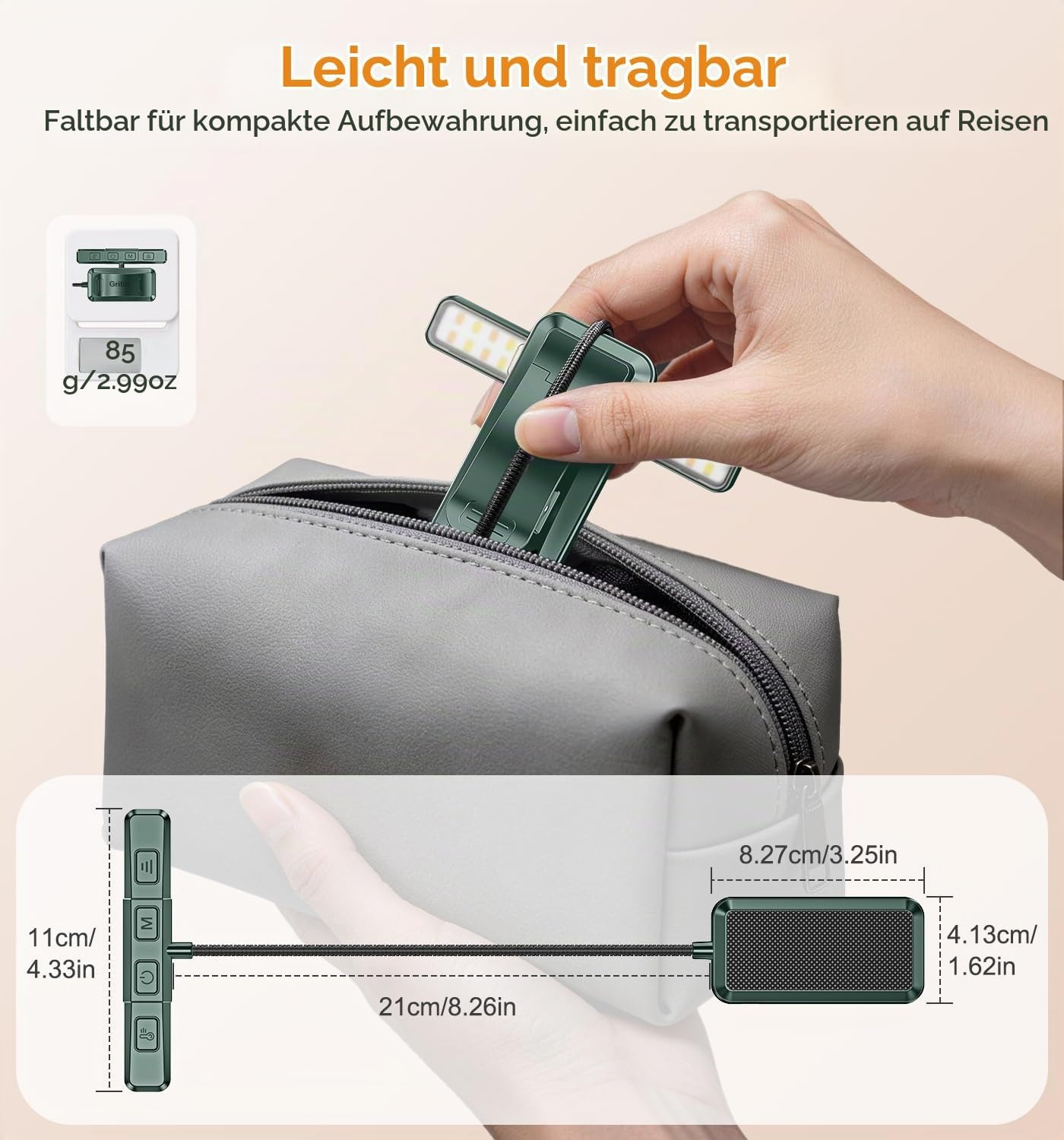 image:imageGritin 2026 Gen 2 Leselampe Buch Klemme 32 Augenschonende VollspektrumLEDsWaldgrn