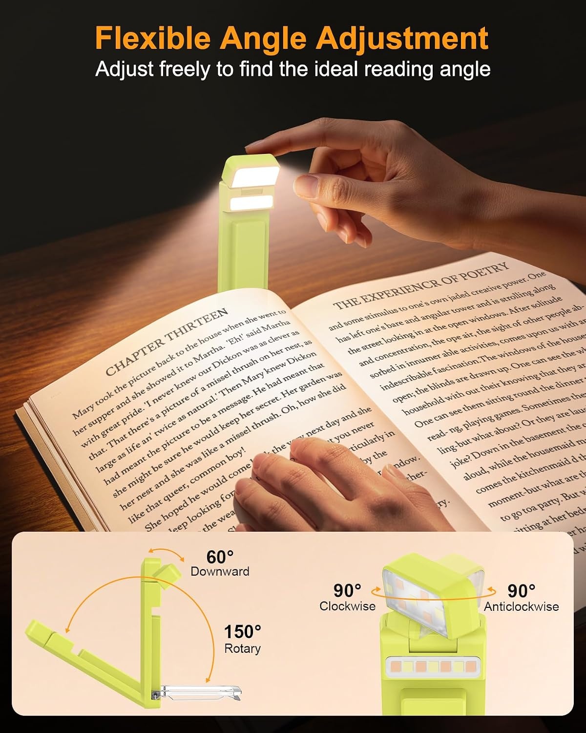 image:imageGritin 2026 Gen 3 Leselampe Buch Klemme mit 14 Augenpflege Vollspektrum LEDSmaragdgrn