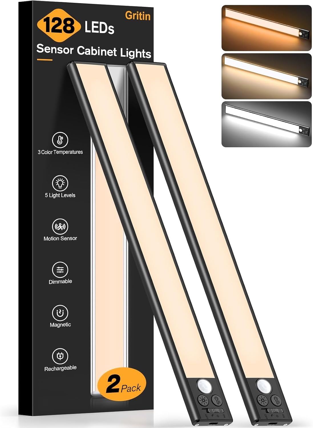 image:imageGritin 375cm Unterbauleuchte Kche LED Schrankbeleuchtung SilberSchwarz