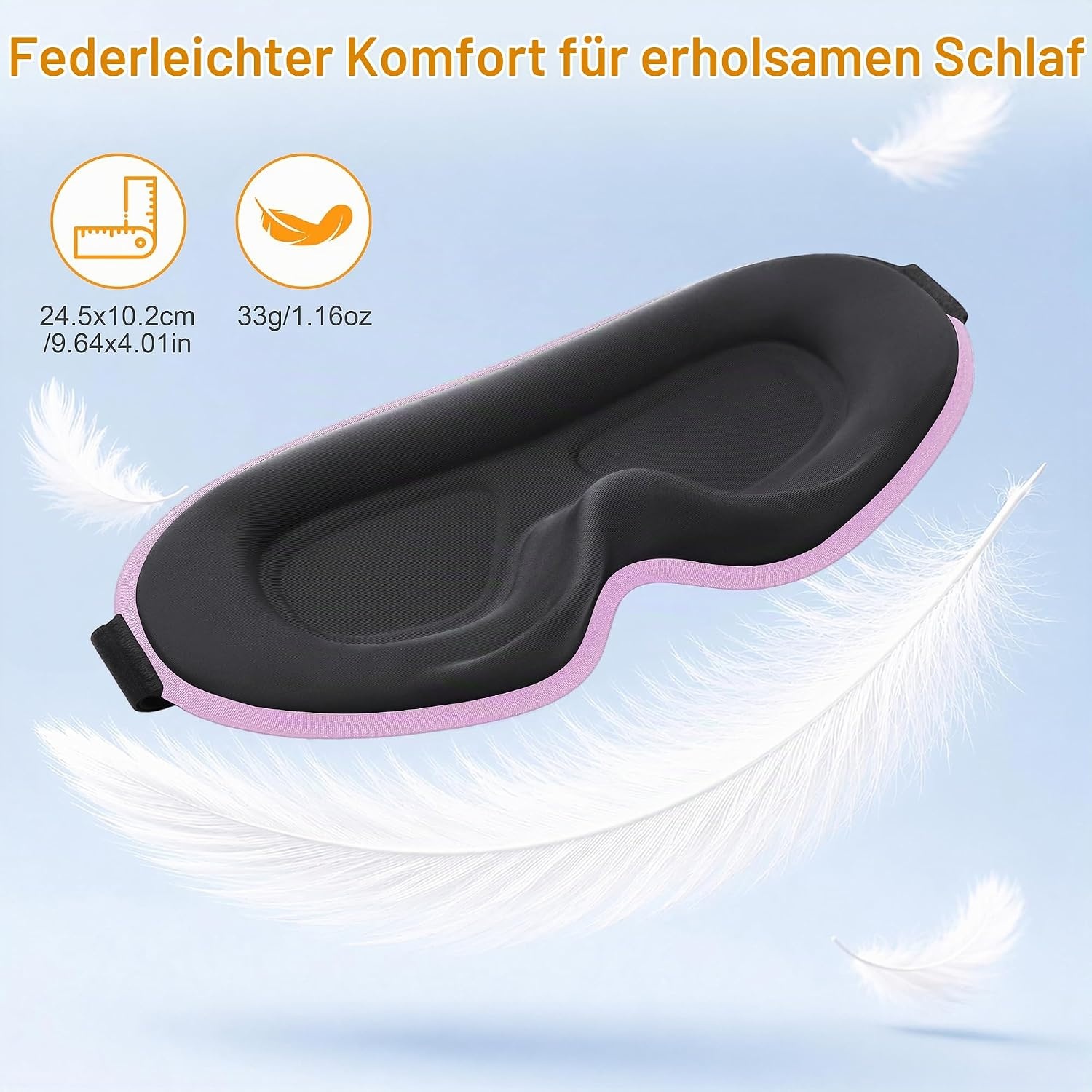 image:imageGritin 3D Schlafmaske fr Seitenschlfer Atmungsaktive amp LichtblockierendLila