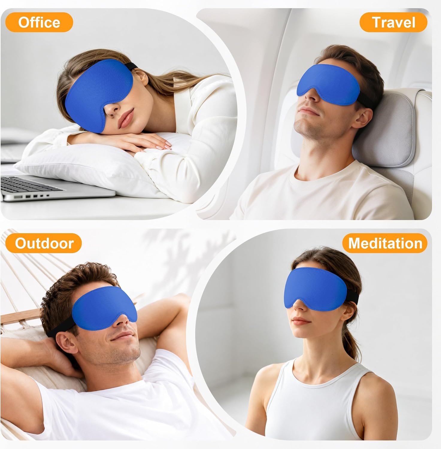 image:imageGritin 3D Schlafmaske fr Seitenschlfer Atmungsaktive amp LichtblockierendMarineblau