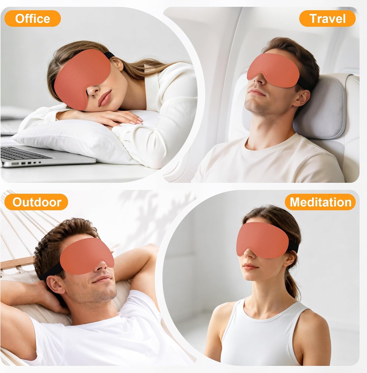 image:imageGritin 3D Schlafmaske fr Seitenschlfer Atmungsaktive amp LichtblockierendRotbraun