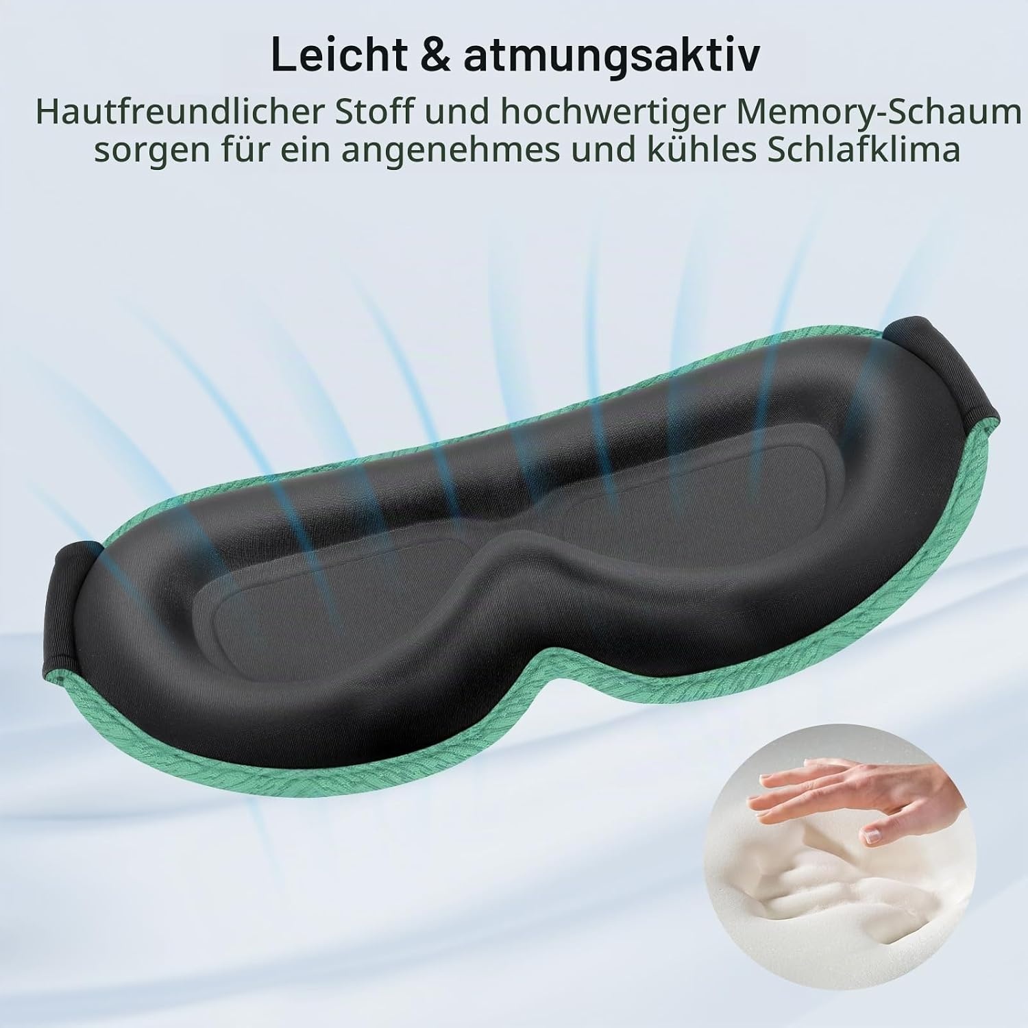 image:imageGritin 3D Schlafmaske fr Seitenschlfer Upgrade Atmungsaktive SchlafbrilleCyan