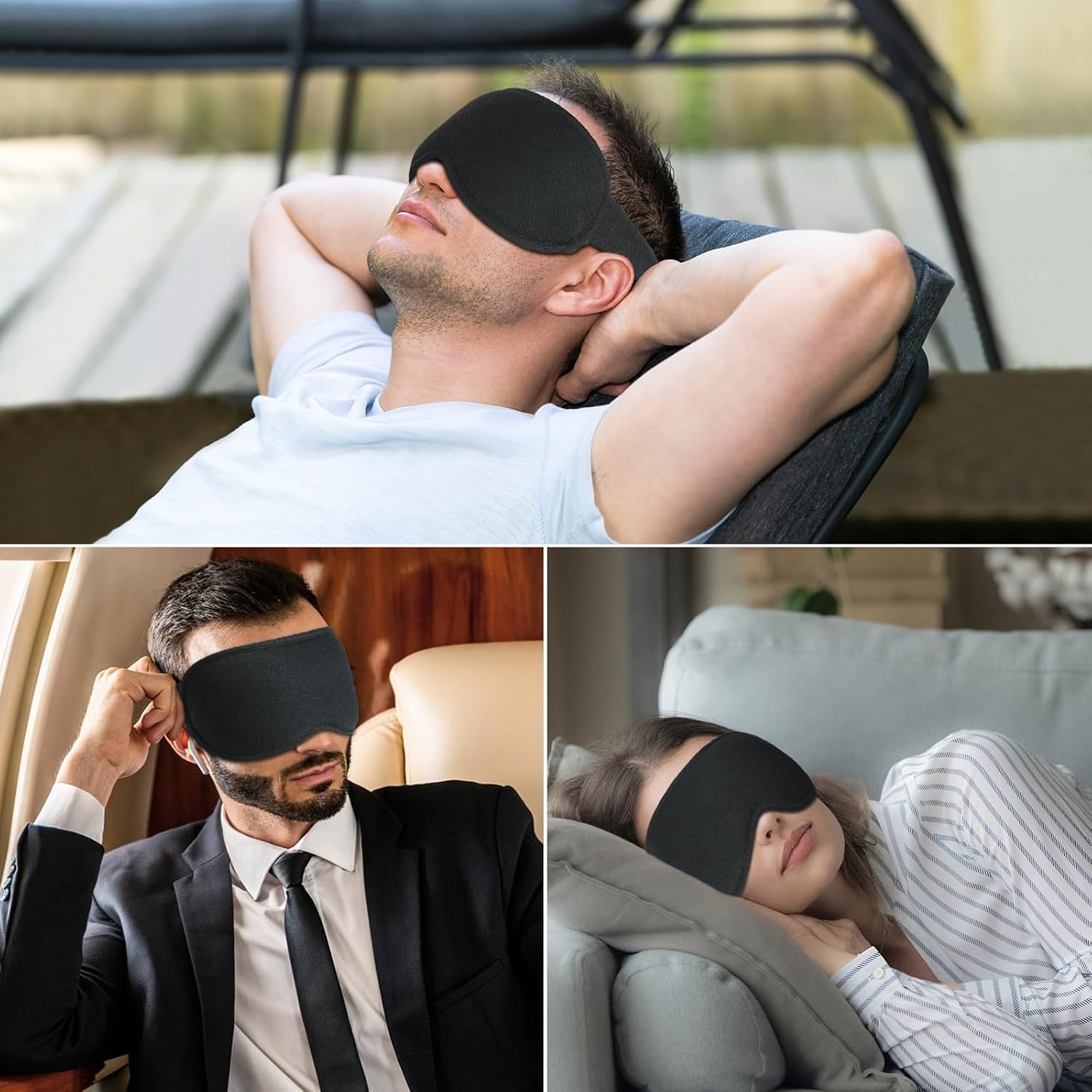 image:imageGritin 3D Schlafmaske fr Seitenschlfer Upgrade Atmungsaktive SchlafbrilleSchwarz