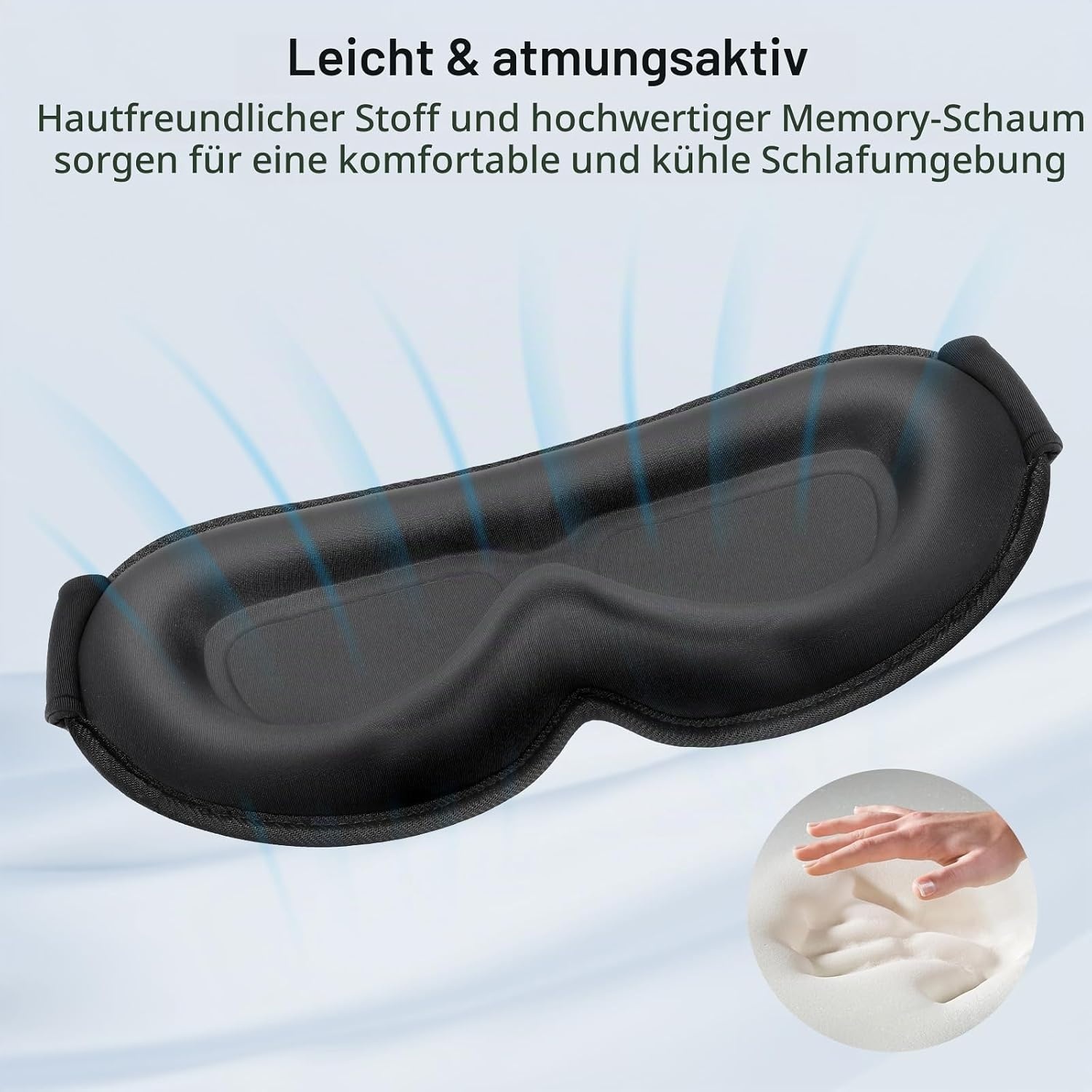 image:imageGritin 3D Schlafmaske fr Seitenschlfer Upgrade Atmungsaktive SchlafbrilleSchwarz
