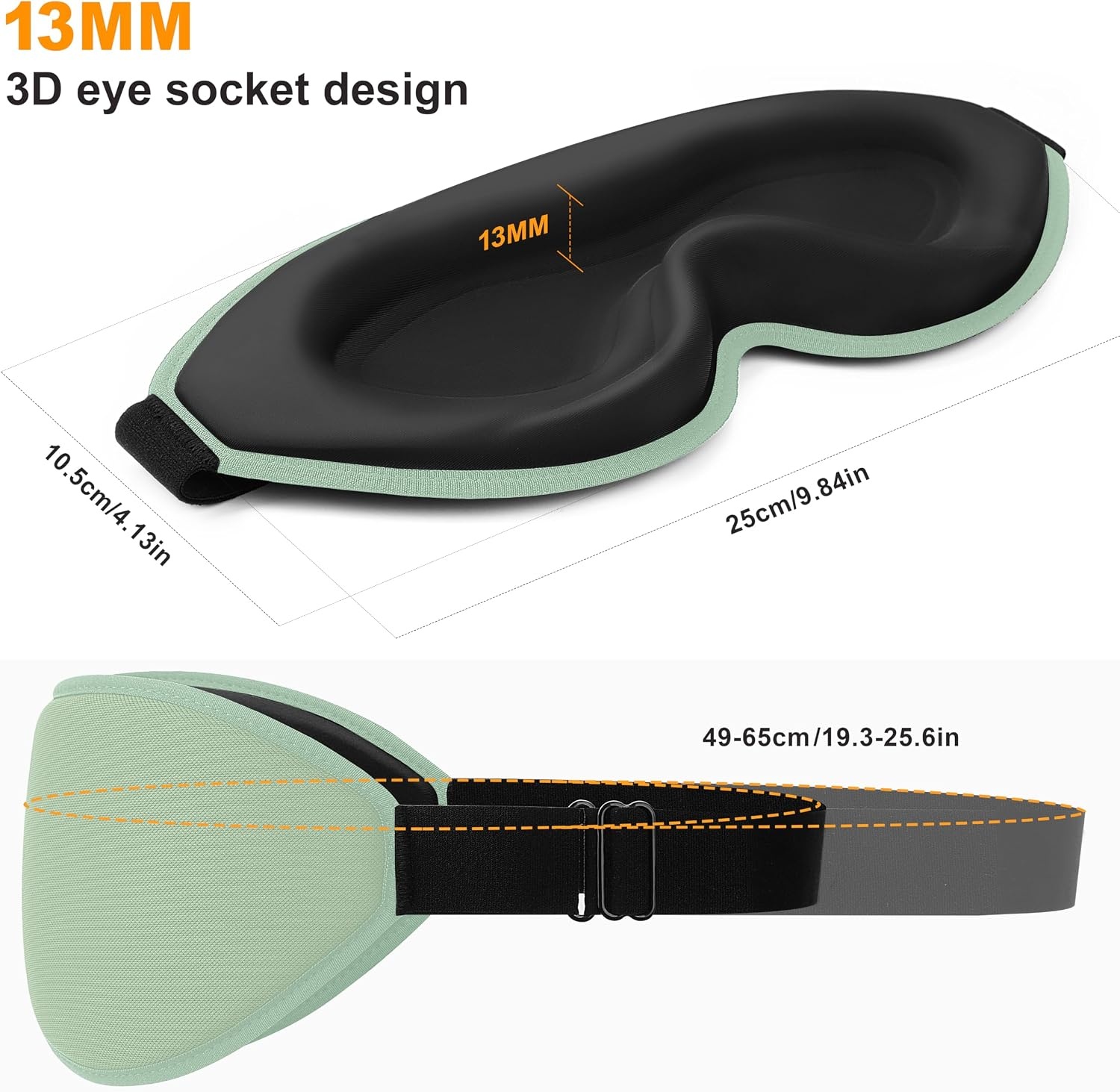 image:imageGritin 3D Schlafmaske fr Seitenschlfer Upgrade Augenmaske Herren amp FrauenCyan