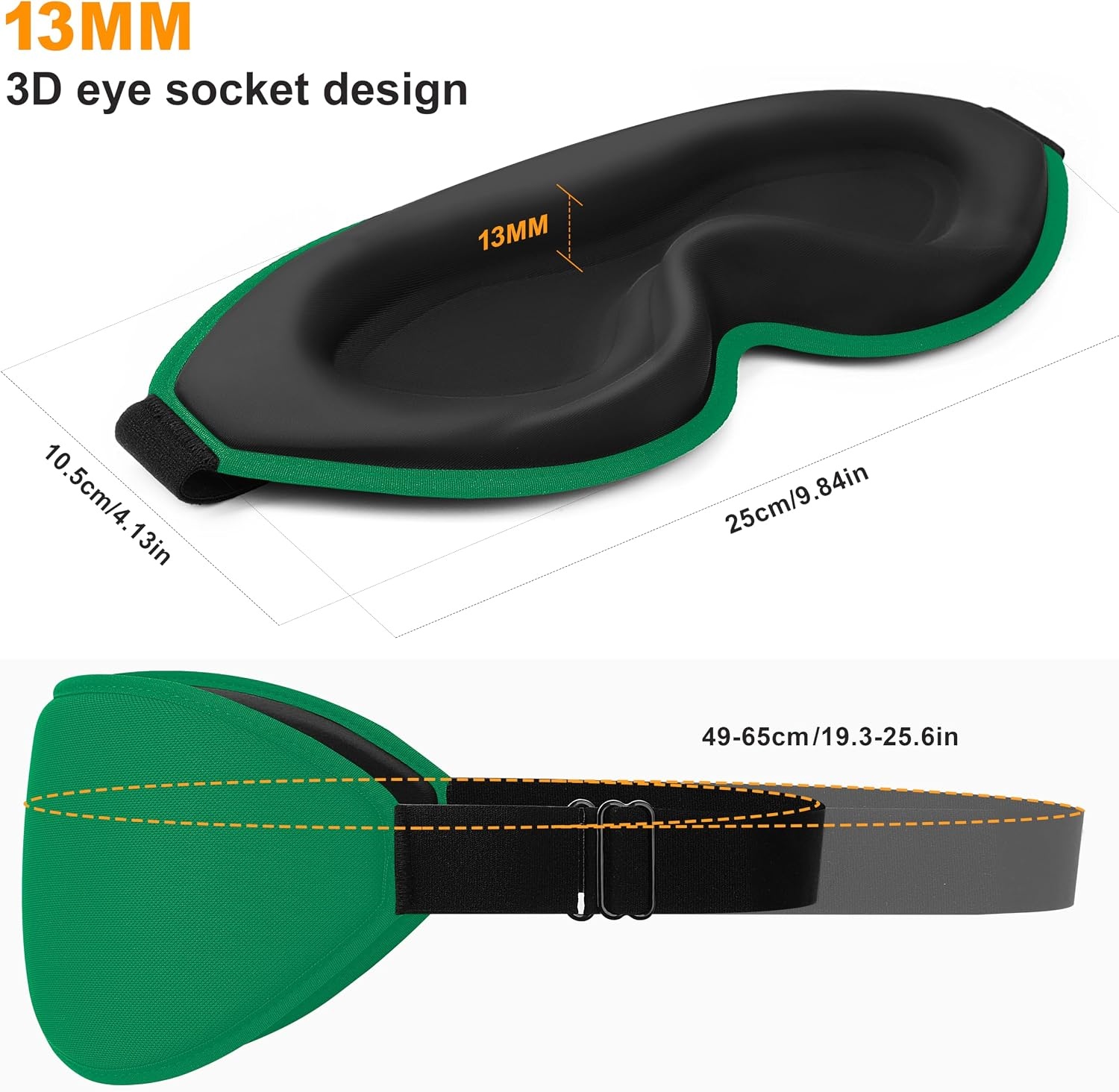 image:imageGritin 3D Schlafmaske fr Seitenschlfer Upgrade Augenmaske Herren amp FrauenGrn