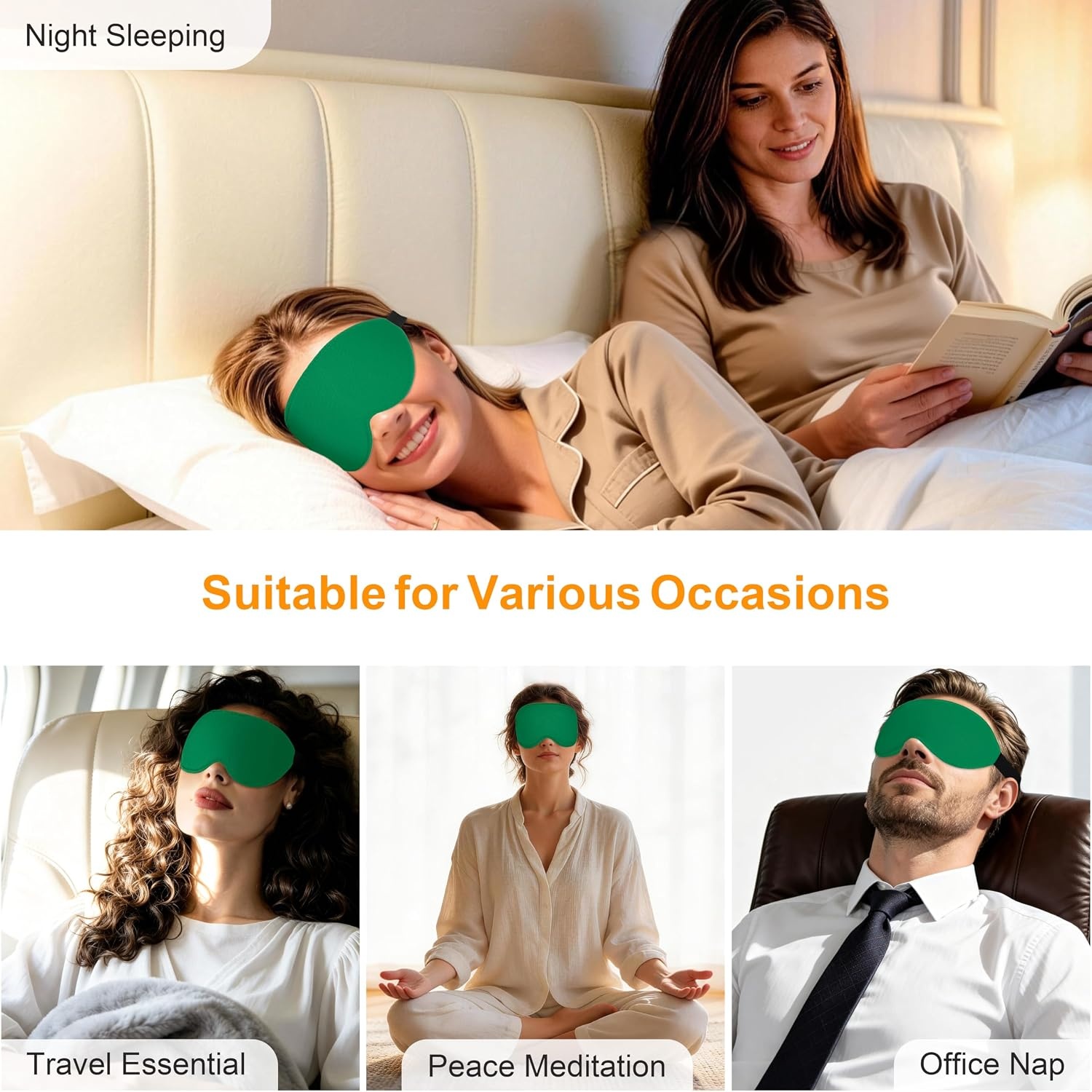 image:imageGritin 3D Schlafmaske fr Seitenschlfer Upgrade Augenmaske Herren amp FrauenGrn