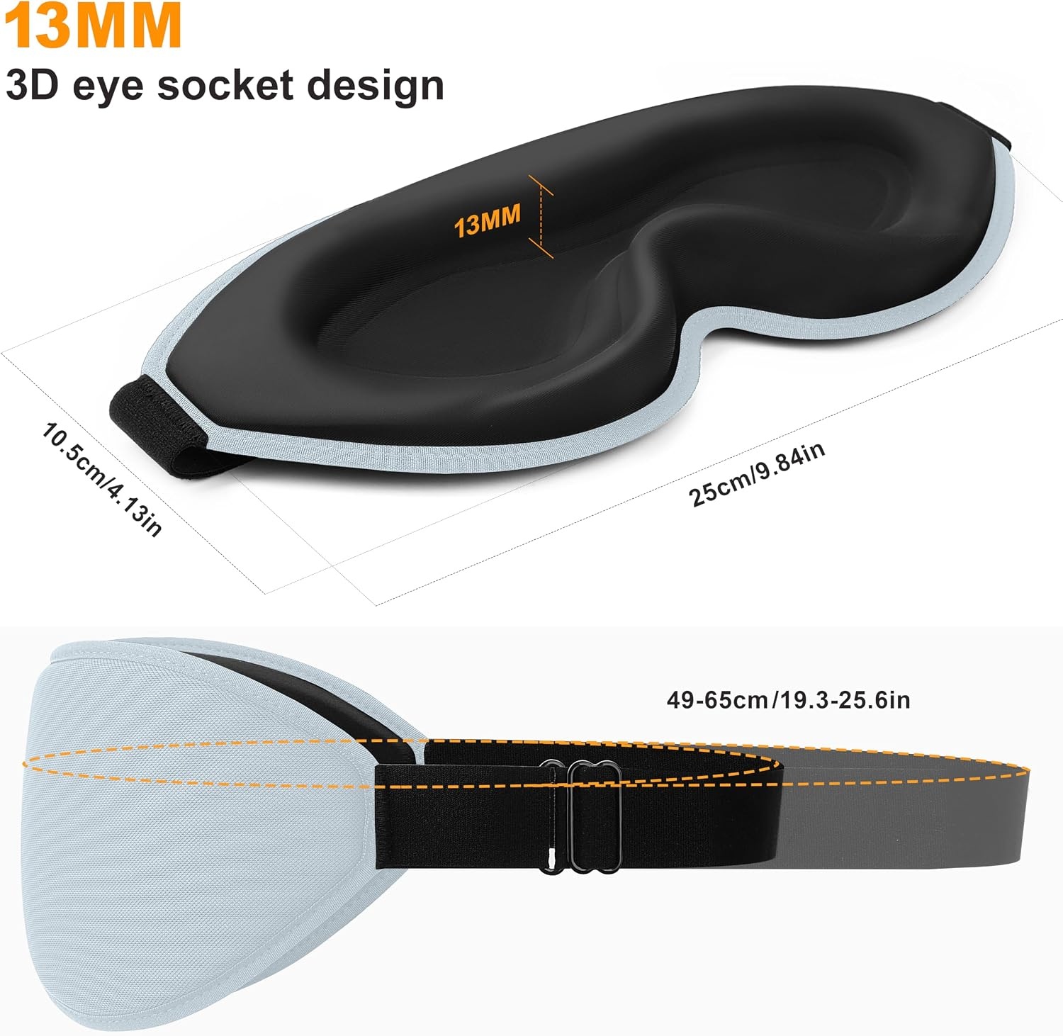 image:imageGritin 3D Schlafmaske fr Seitenschlfer Upgrade Augenmaske Herren amp FrauenHimmelblau