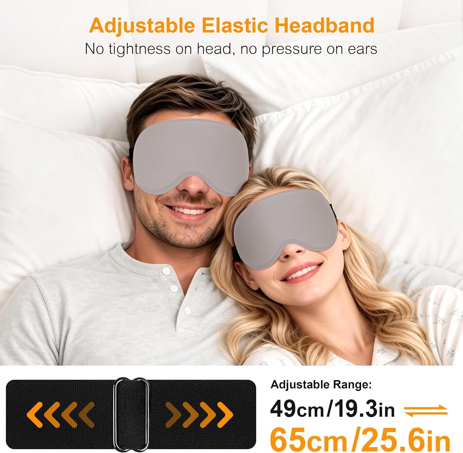 image:imageGritin 3D Schlafmaske fr Seitenschlfer Upgrade Augenmaske Herren amp FrauenLichtgrau