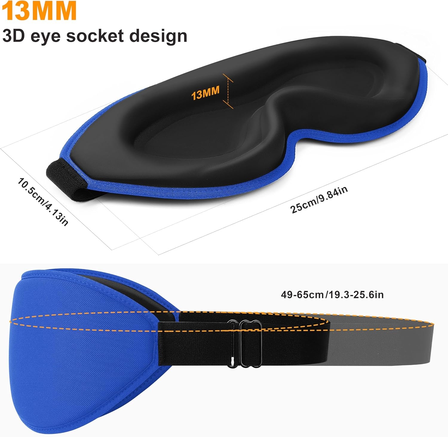 image:imageGritin 3D Schlafmaske fr Seitenschlfer Upgrade Augenmaske Herren amp FrauenMarineblau