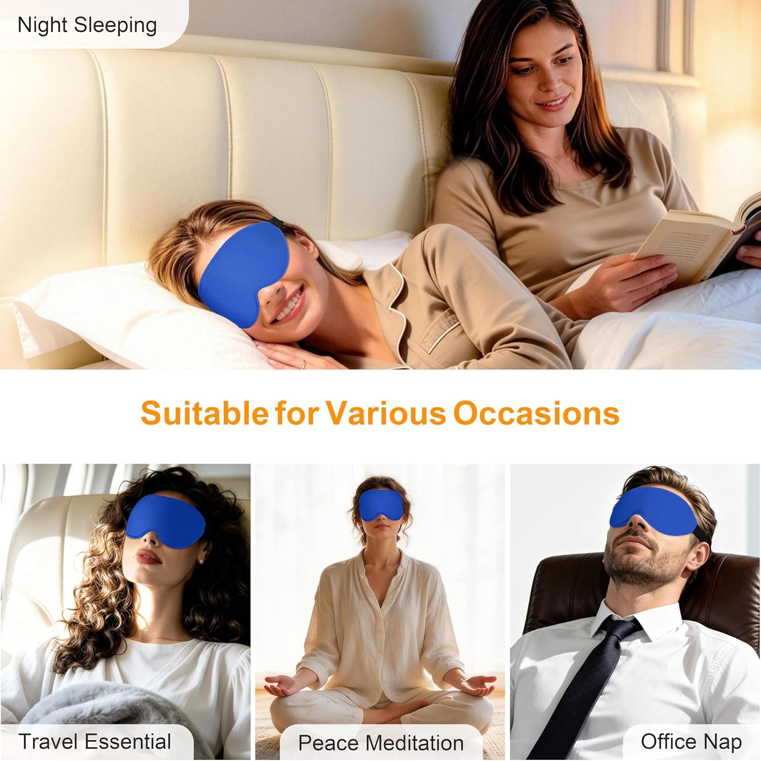 image:imageGritin 3D Schlafmaske fr Seitenschlfer Upgrade Augenmaske Herren amp FrauenMarineblau
