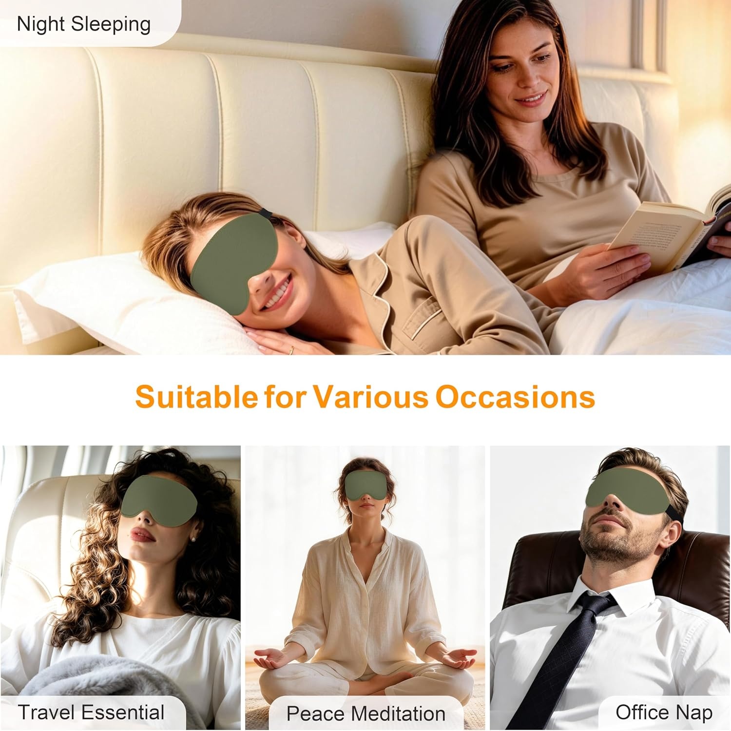 image:imageGritin 3D Schlafmaske fr Seitenschlfer Upgrade Augenmaske Herren amp FrauenOlivgrn