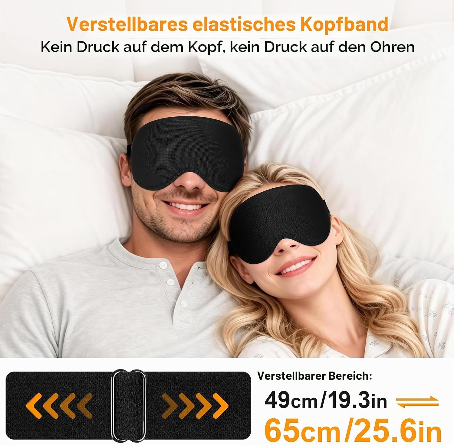 image:imageGritin 3D Schlafmaske fr Seitenschlfer Upgrade Augenmaske Herren amp FrauenSchwarz