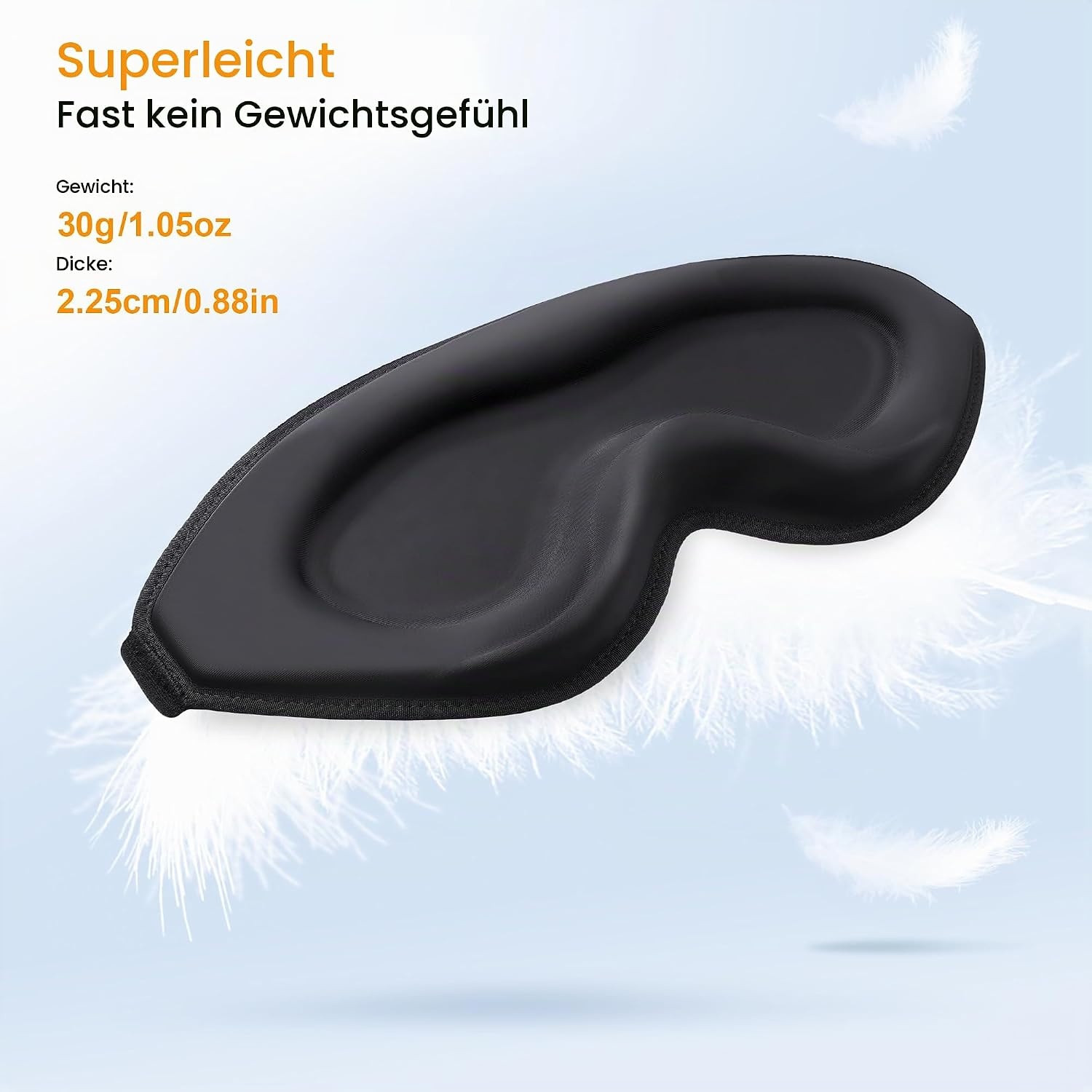 image:imageGritin 3D Schlafmaske fr Seitenschlfer Upgrade Augenmaske Herren amp FrauenSchwarz