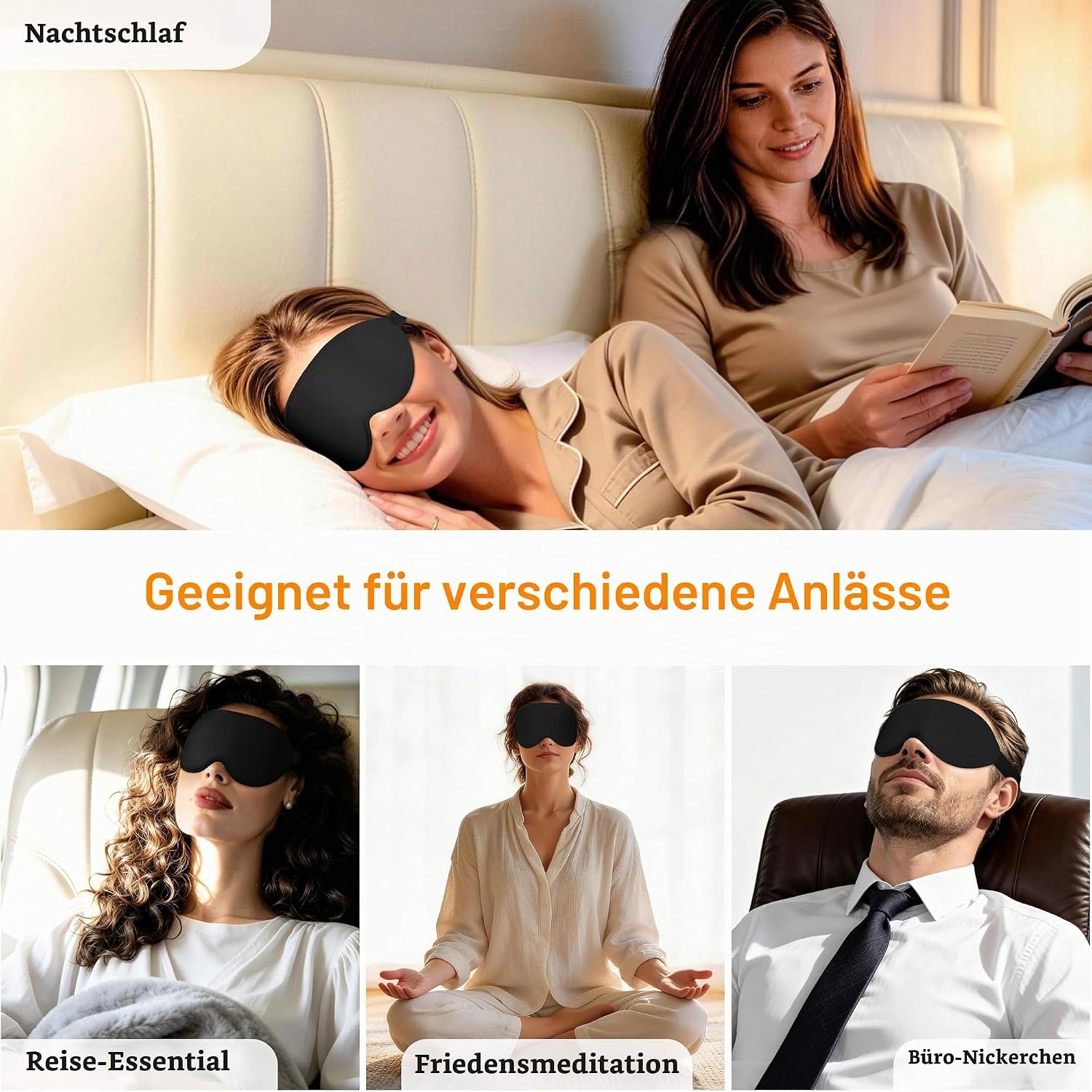 image:imageGritin 3D Schlafmaske fr Seitenschlfer Upgrade Augenmaske Herren amp FrauenSchwarz