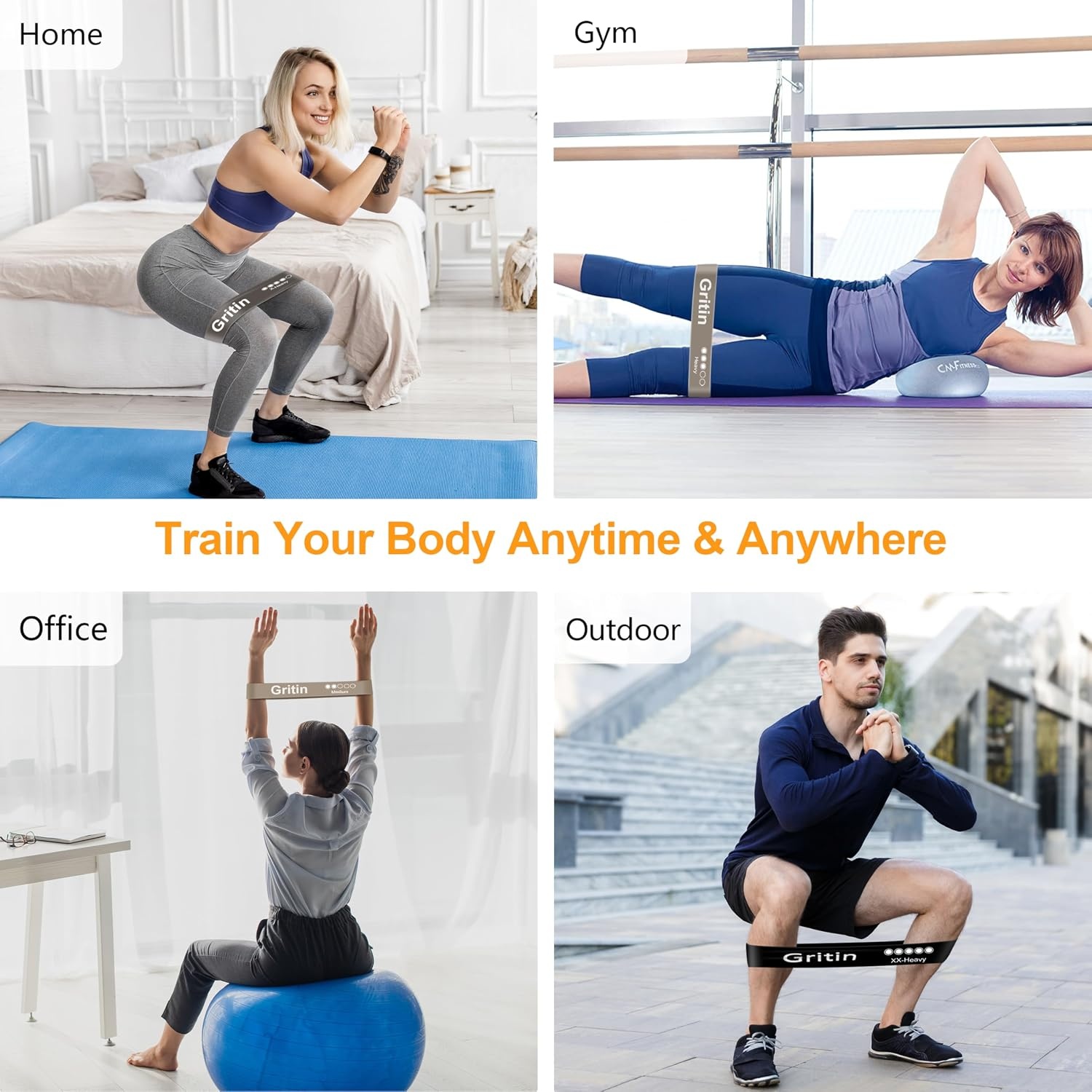 image:imageGritin Fitnessbnder Widerstandsbnder mit 5 StufenGrau
