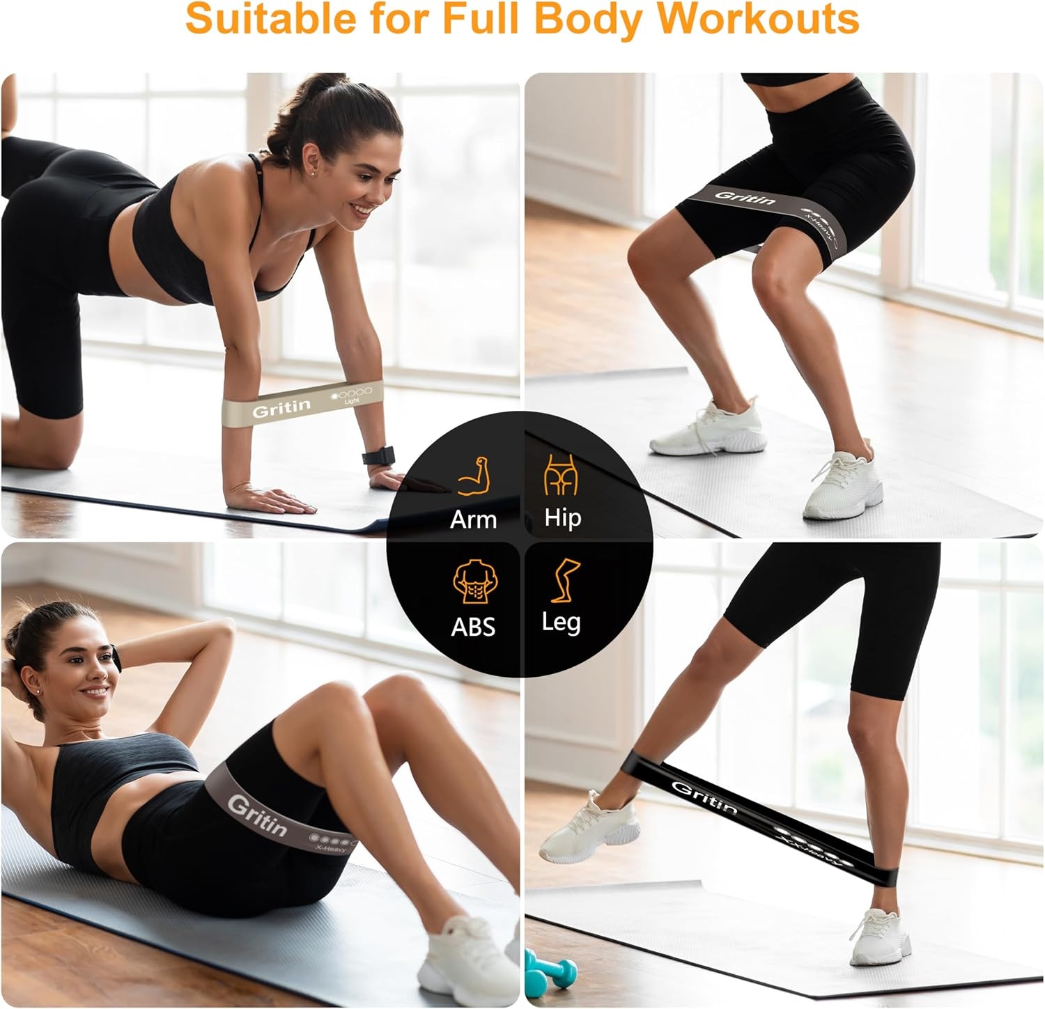 image:imageGritin Fitnessbnder Widerstandsbnder mit 5 StufenGrau