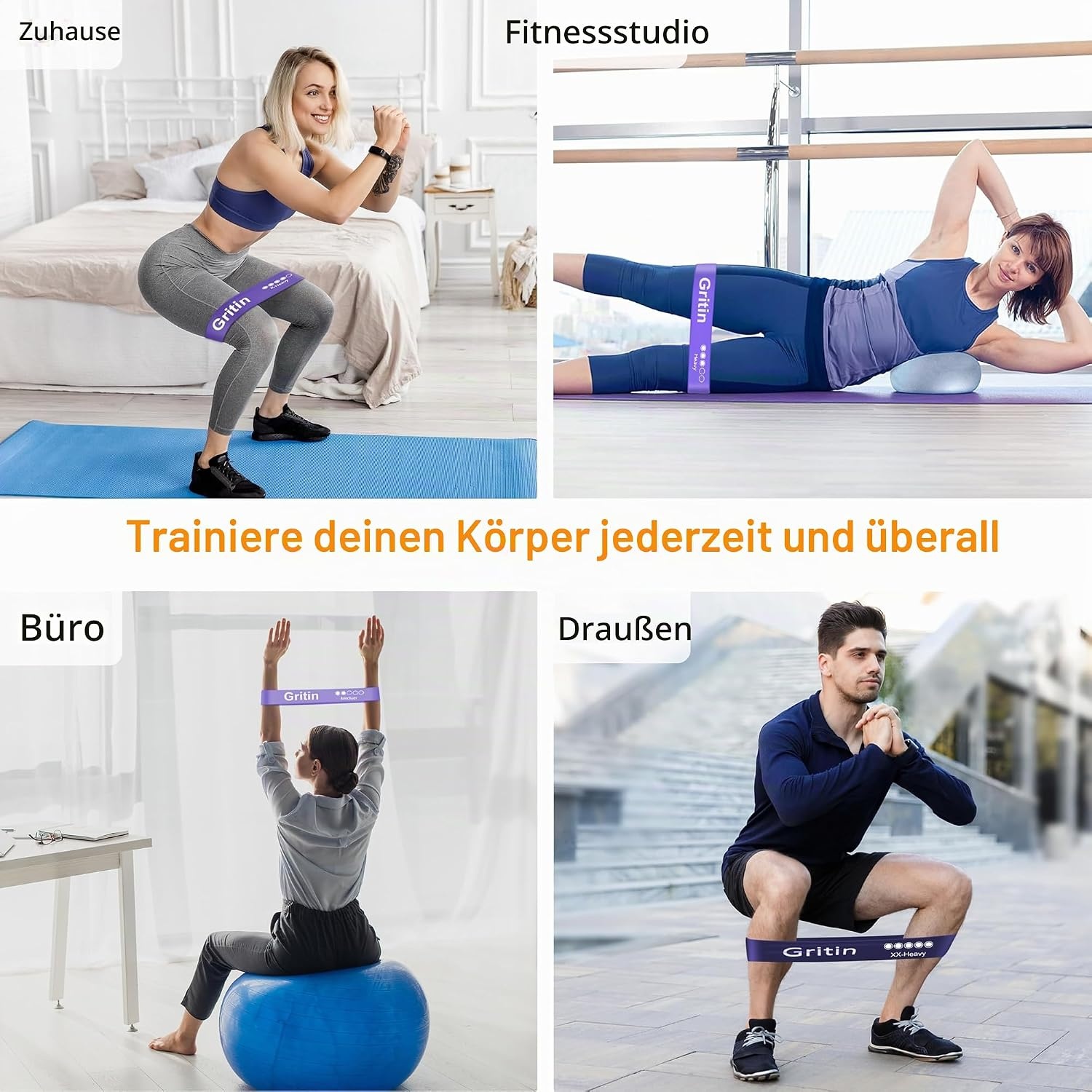 image:imageGritin Fitnessbnder Widerstandsbnder mit 5 StufenViolett