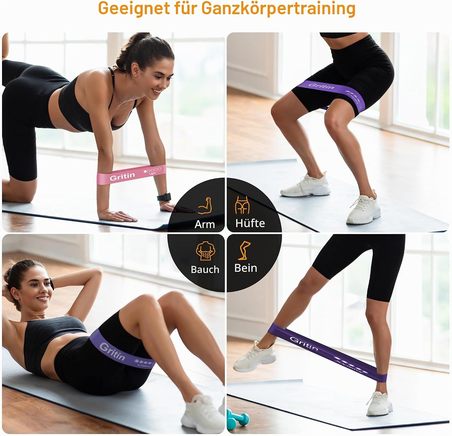 image:imageGritin Fitnessbnder Widerstandsbnder mit 5 StufenViolett