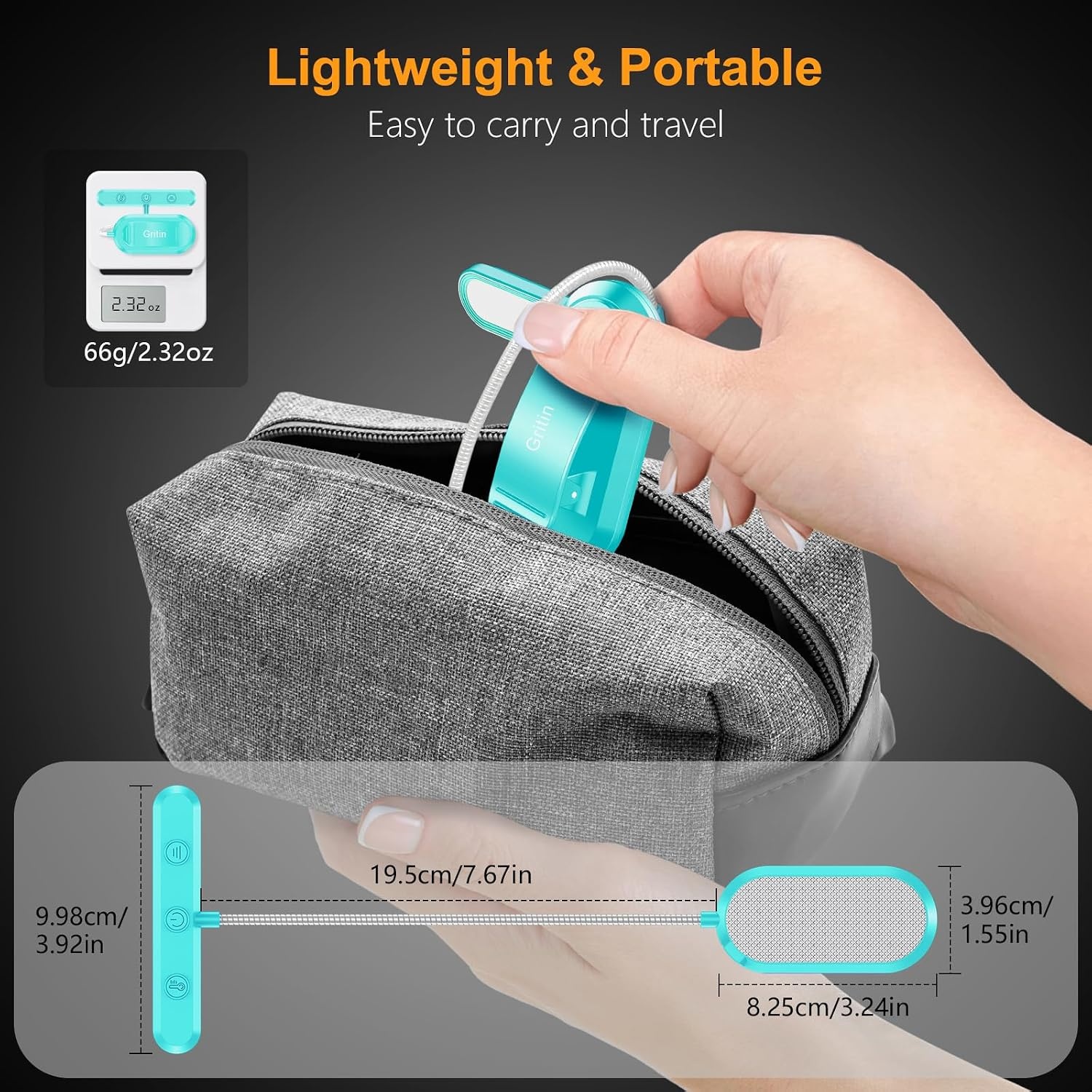 image:imageGritin Leselampe Buch Klemme 19 LEDs Aufladbare Buchlampe mit 3 LichtfarbeBlau