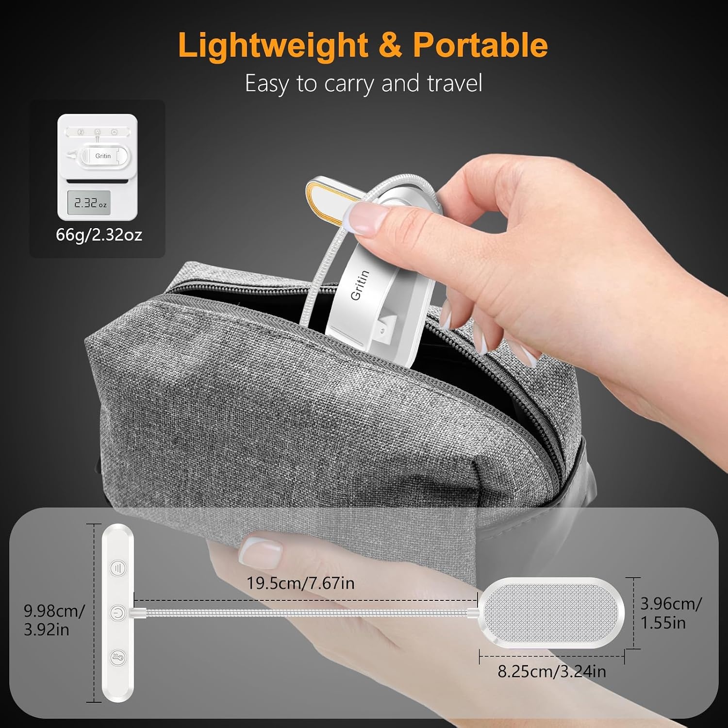 image:imageGritin Leselampe Buch Klemme 19 LEDs Aufladbare Buchlampe mit 3 LichtfarbeWei