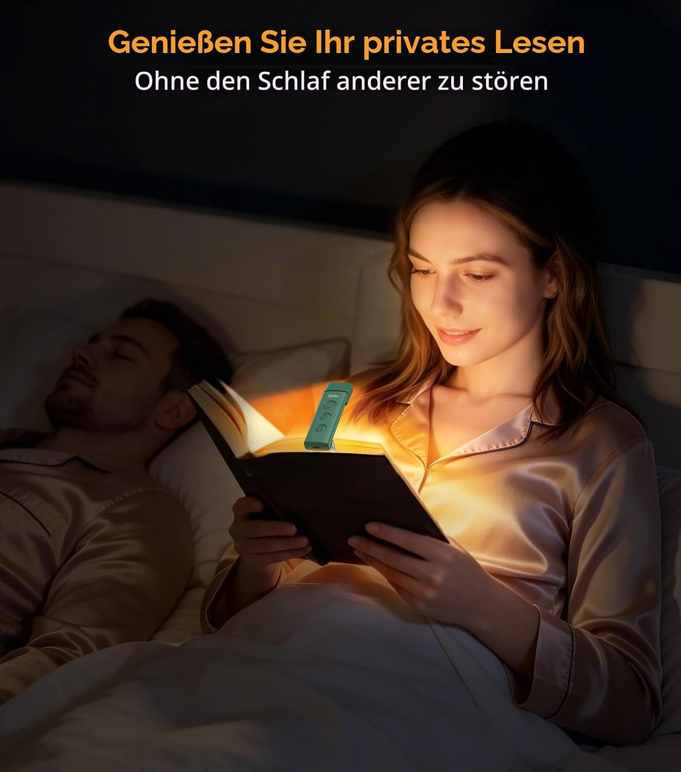 image:imageGritin Leselampe Buch Klemme Aufladbare Buchlampe Augenschonend LeselichtDunkelgrn