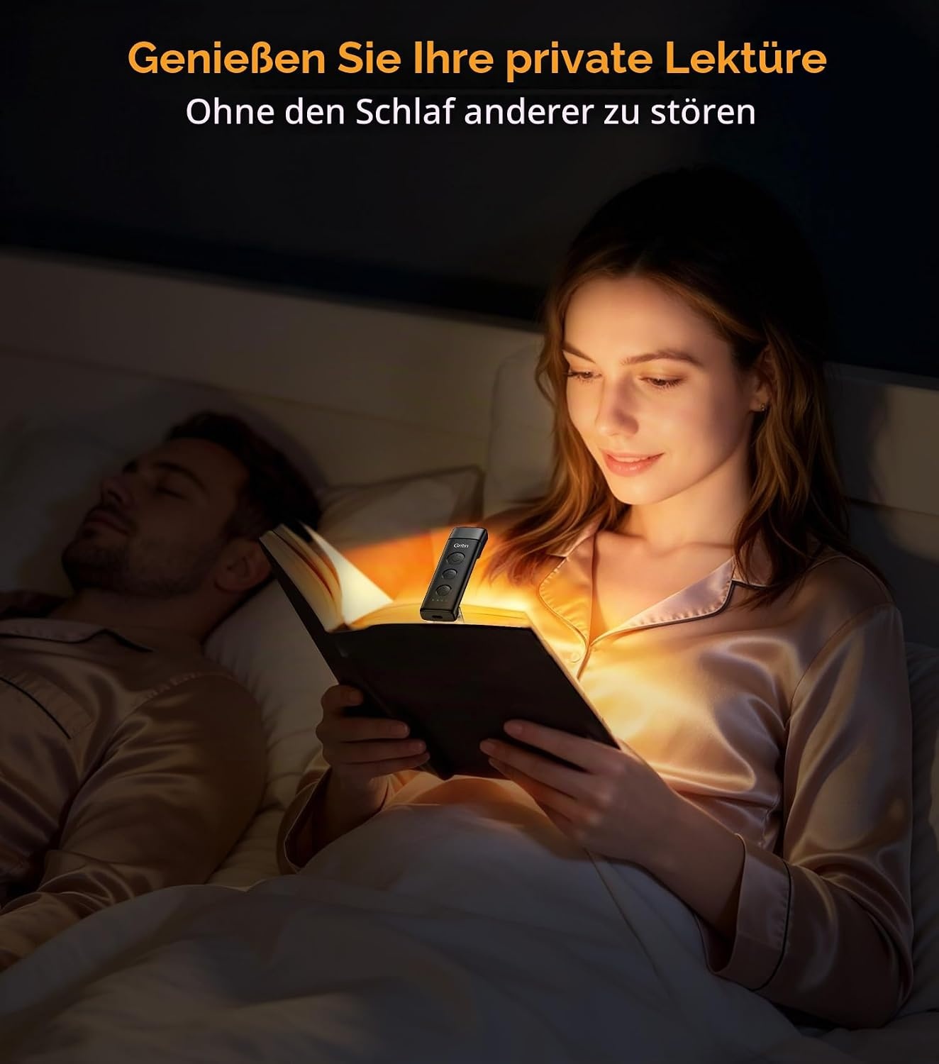 image:imageGritin Leselampe Buch Klemme Aufladbare Buchlampe Augenschonend LeselichtSchwarz