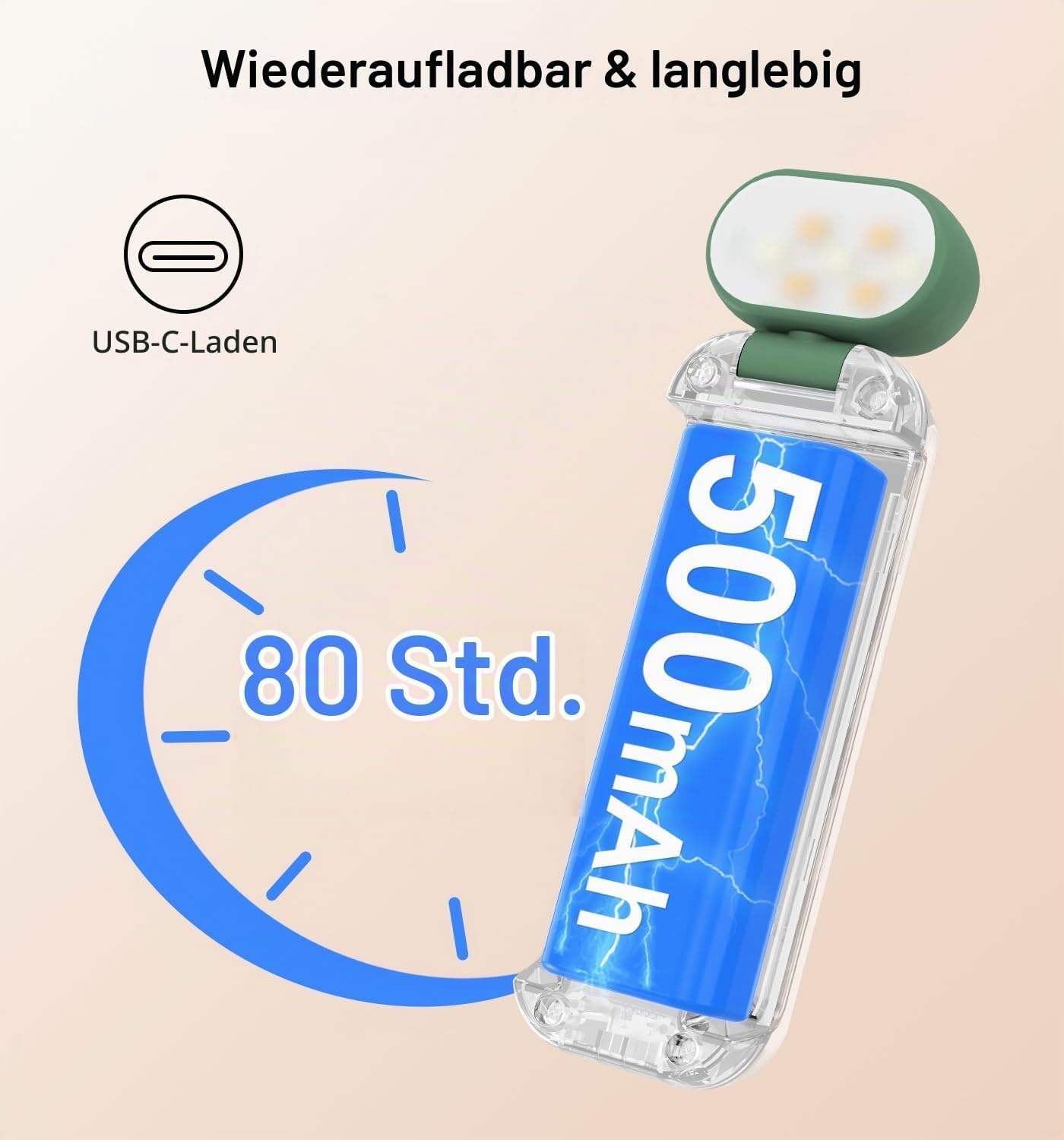 image:imageGritin Leselampe Buch Klemme Wiederaufladbare Buchlampe mit 7 LEDsDunkelgrn