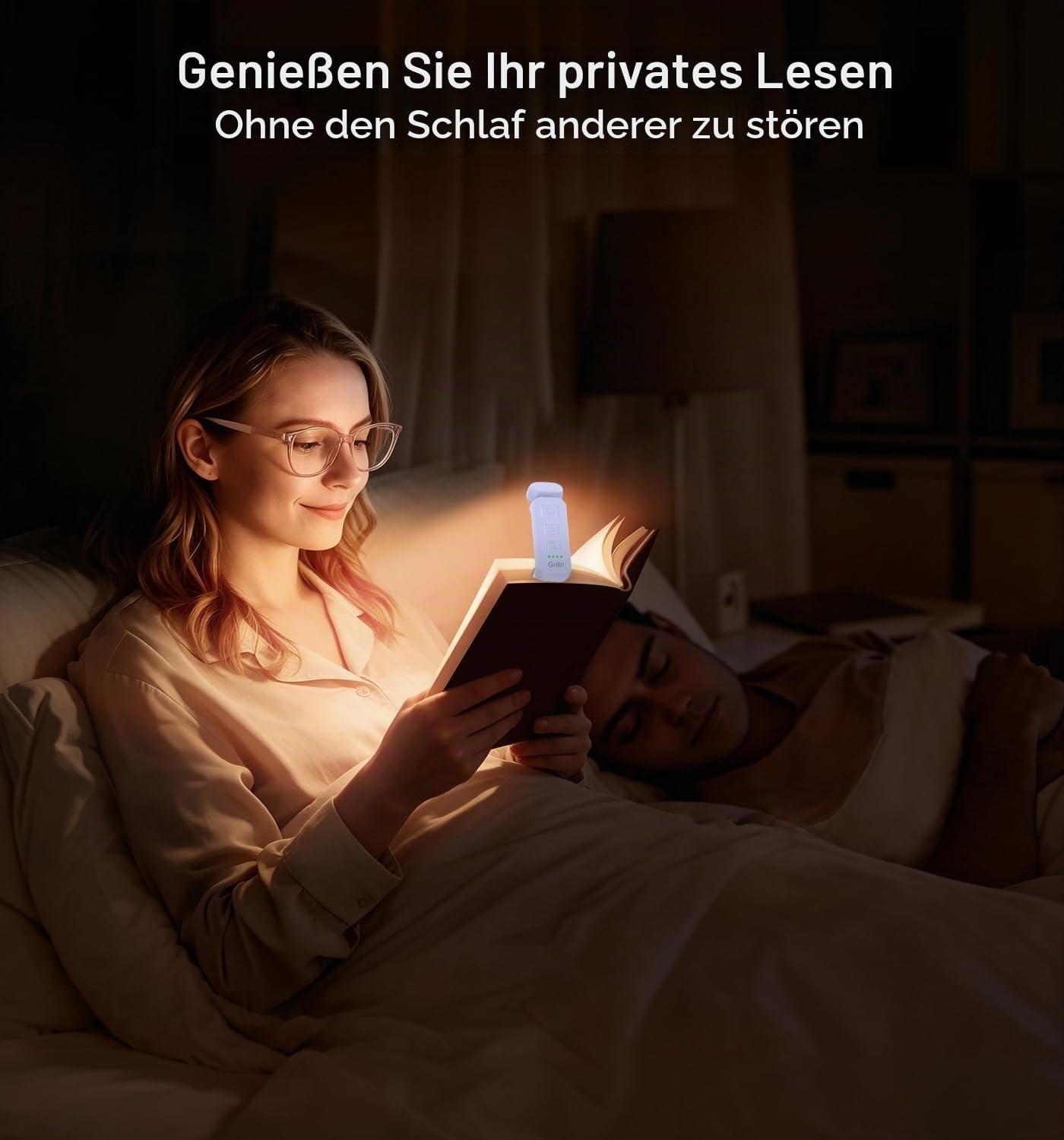 image:imageGritin Leselampe Buch Klemme Wiederaufladbare Buchlampe mit 7 LEDsLila