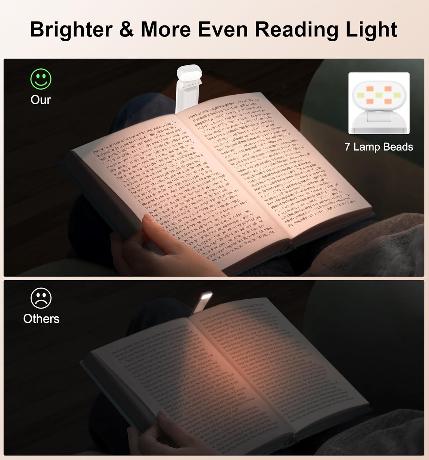 image:imageGritin Leselampe Buch Klemme Wiederaufladbare Buchlampe mit 7 LEDsWei