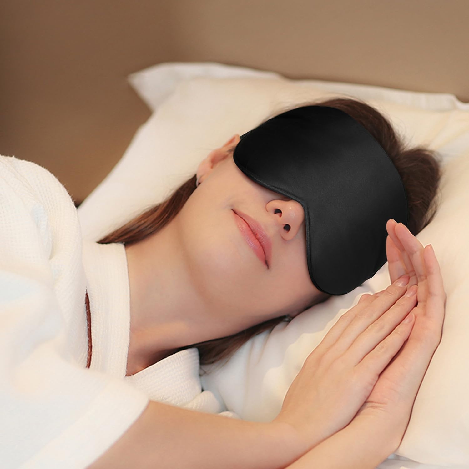 image:imageGritin Schlafmaske aus Seide Lichtblockierende Augenmaske NachtmaskeShcwarz