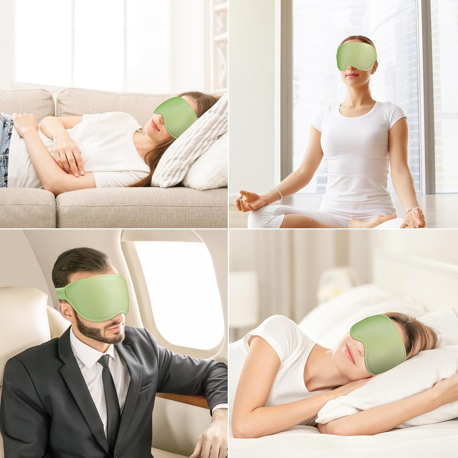 image:imageGritin Schlafmaske fr Seitenschlfer 3D Schlafbrille BequemLichtgrn
