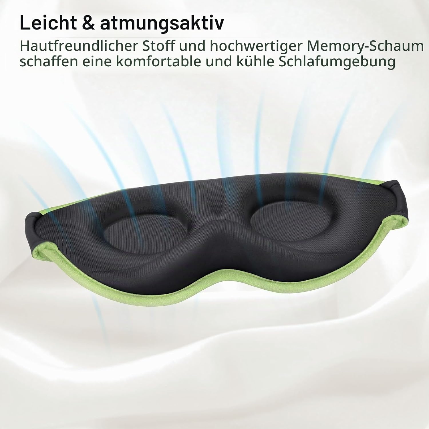 image:imageGritin Schlafmaske fr Seitenschlfer 3D Schlafbrille BequemLichtgrn