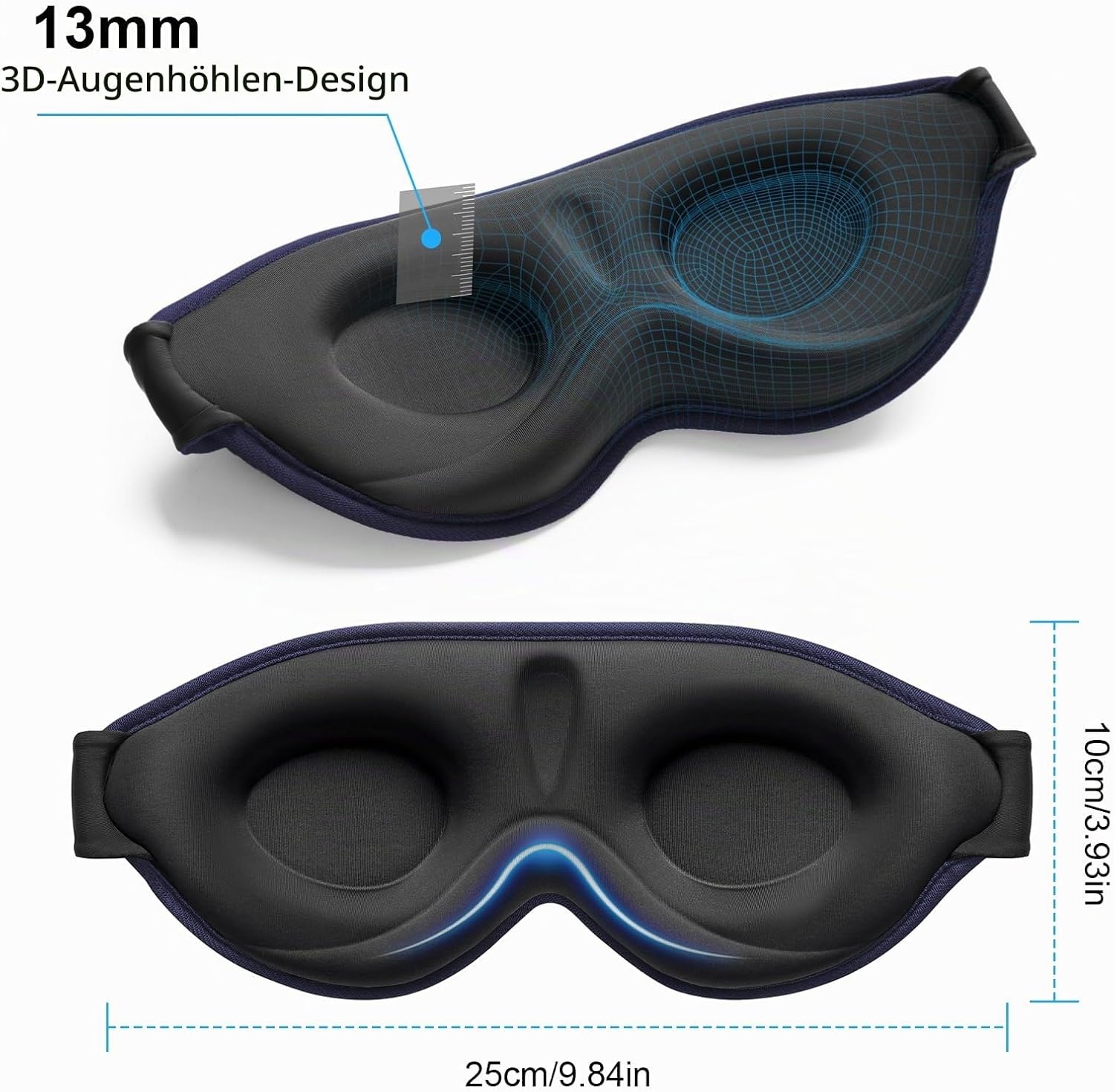 image:imageGritin Schlafmaske fr Seitenschlfer 3D Schlafbrille BequemTibetblau