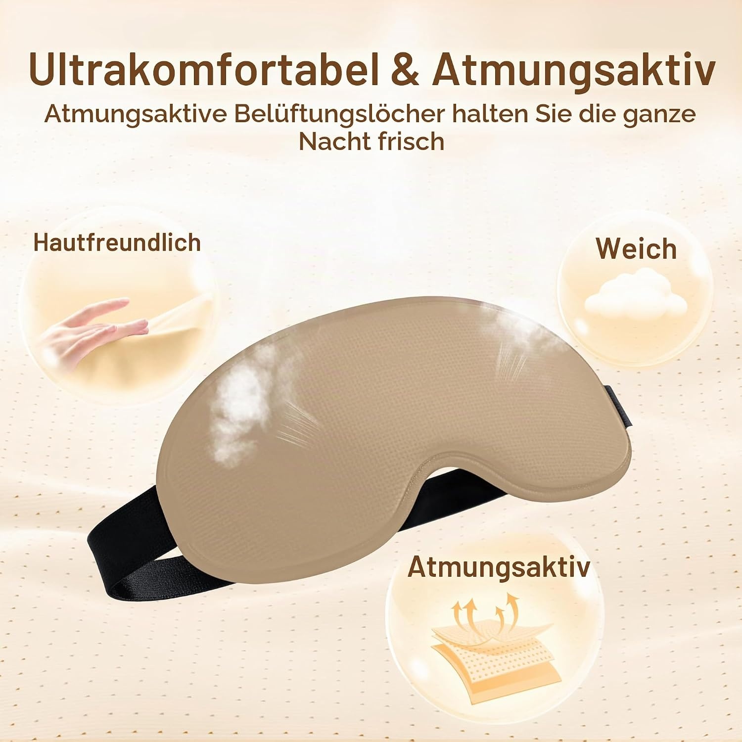 image:imageGritin Schlafmaske fr Seitenschlfer Damen amp Herren 3D Bequem SchlafbrilleBraun