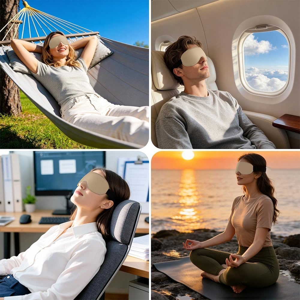 image:imageGritin Schlafmaske fr Seitenschlfer Damen amp Herren 3D Bequem SchlafbrilleBraun