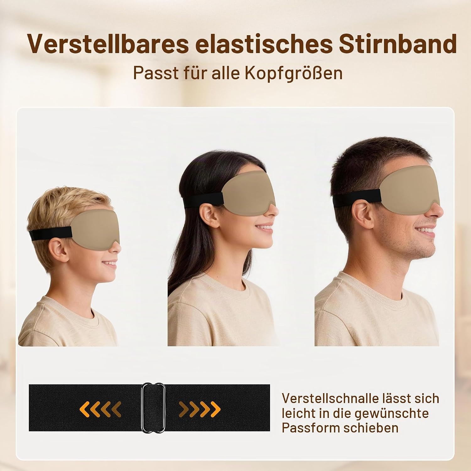 image:imageGritin Schlafmaske fr Seitenschlfer Damen amp Herren 3D Bequem SchlafbrilleBraun
