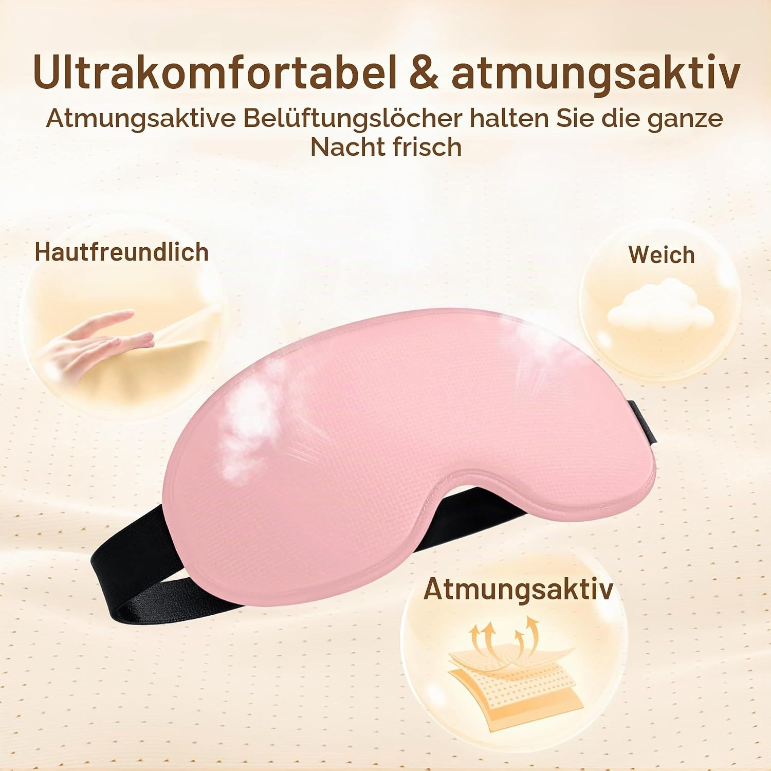 image:imageGritin Schlafmaske fr Seitenschlfer Damen amp Herren 3D Bequem SchlafbrilleRosa