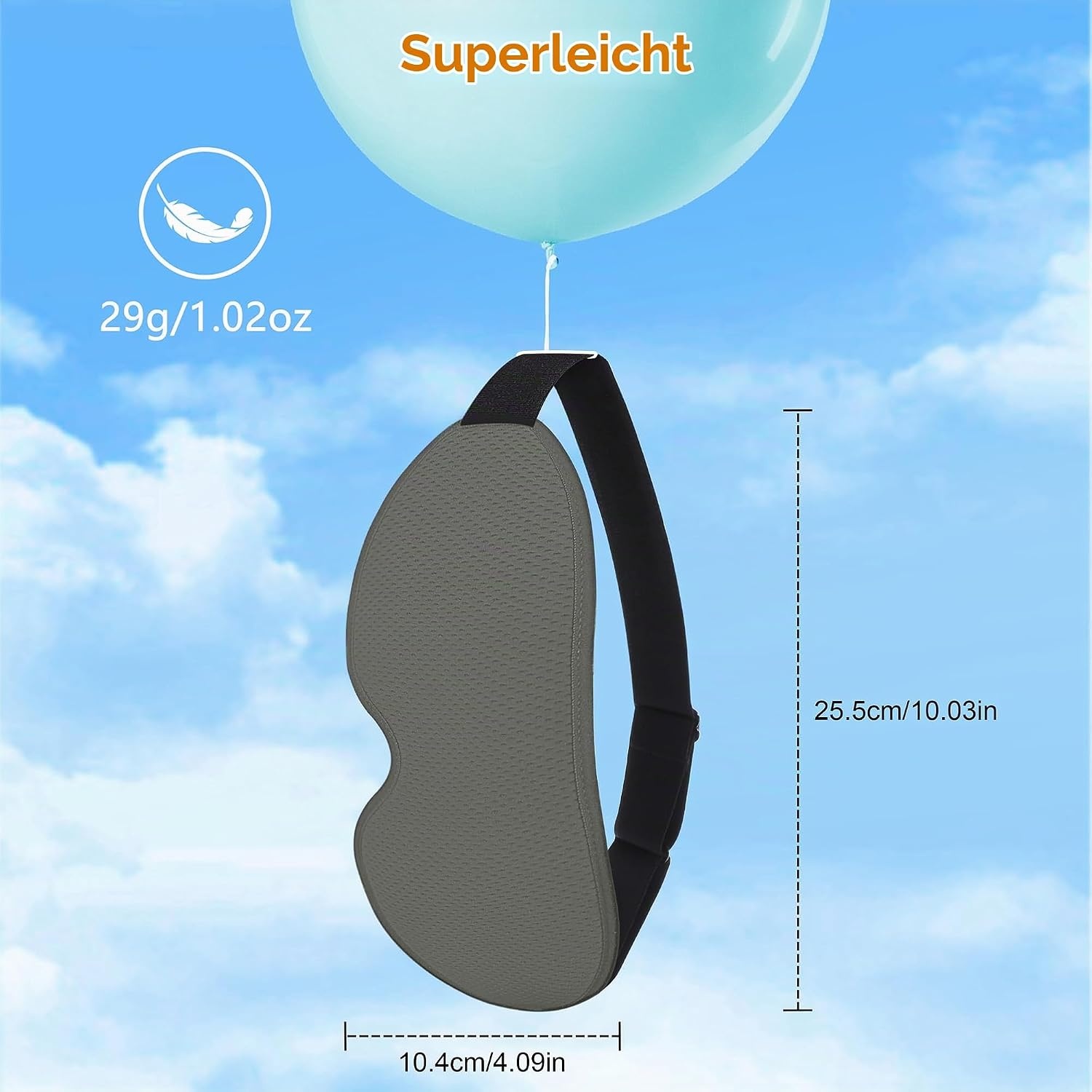 image:imageGritin Schlafmaske fr Seitenschlfer Herren amp Damen Bequem 3D SchlafbrilleHellgrau