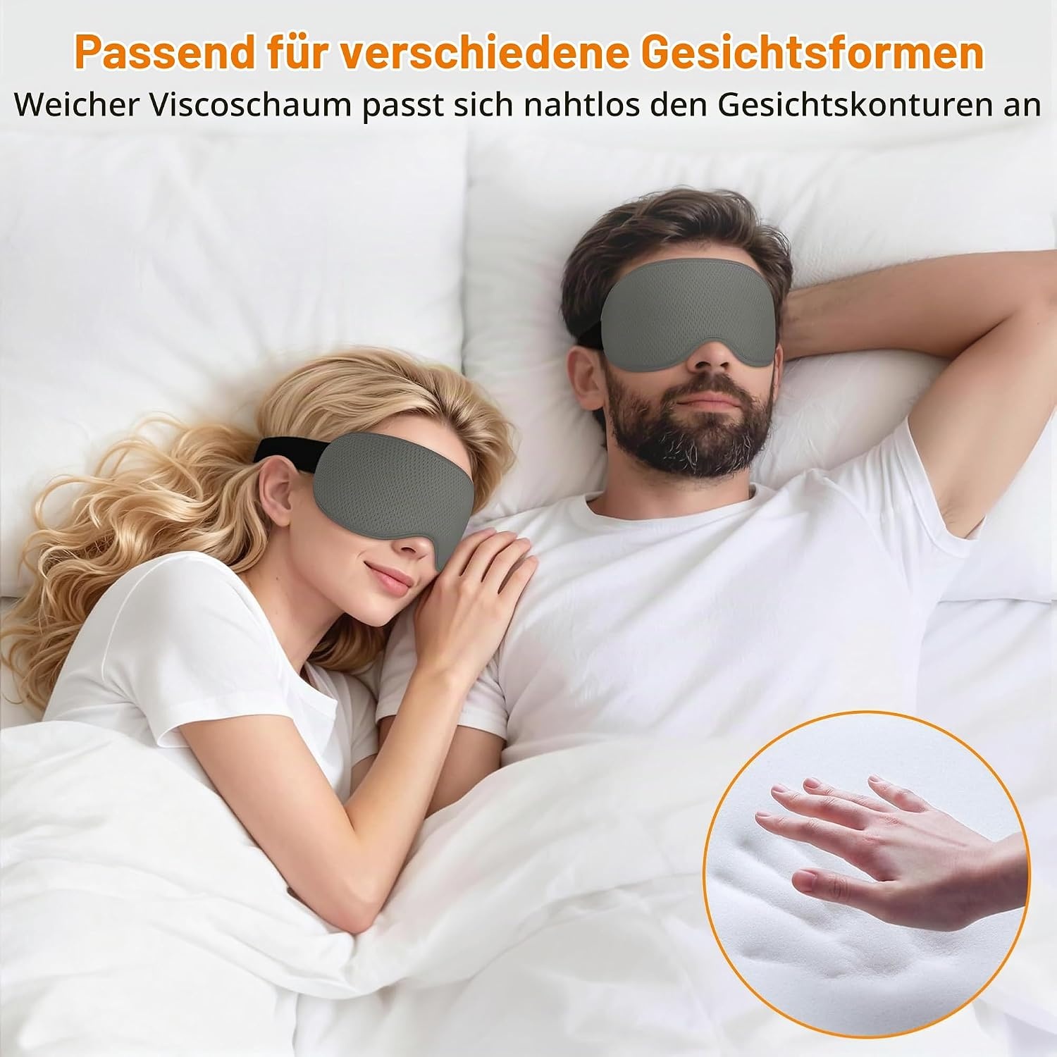 image:imageGritin Schlafmaske fr Seitenschlfer Herren amp Damen Bequem 3D SchlafbrilleHellgrau