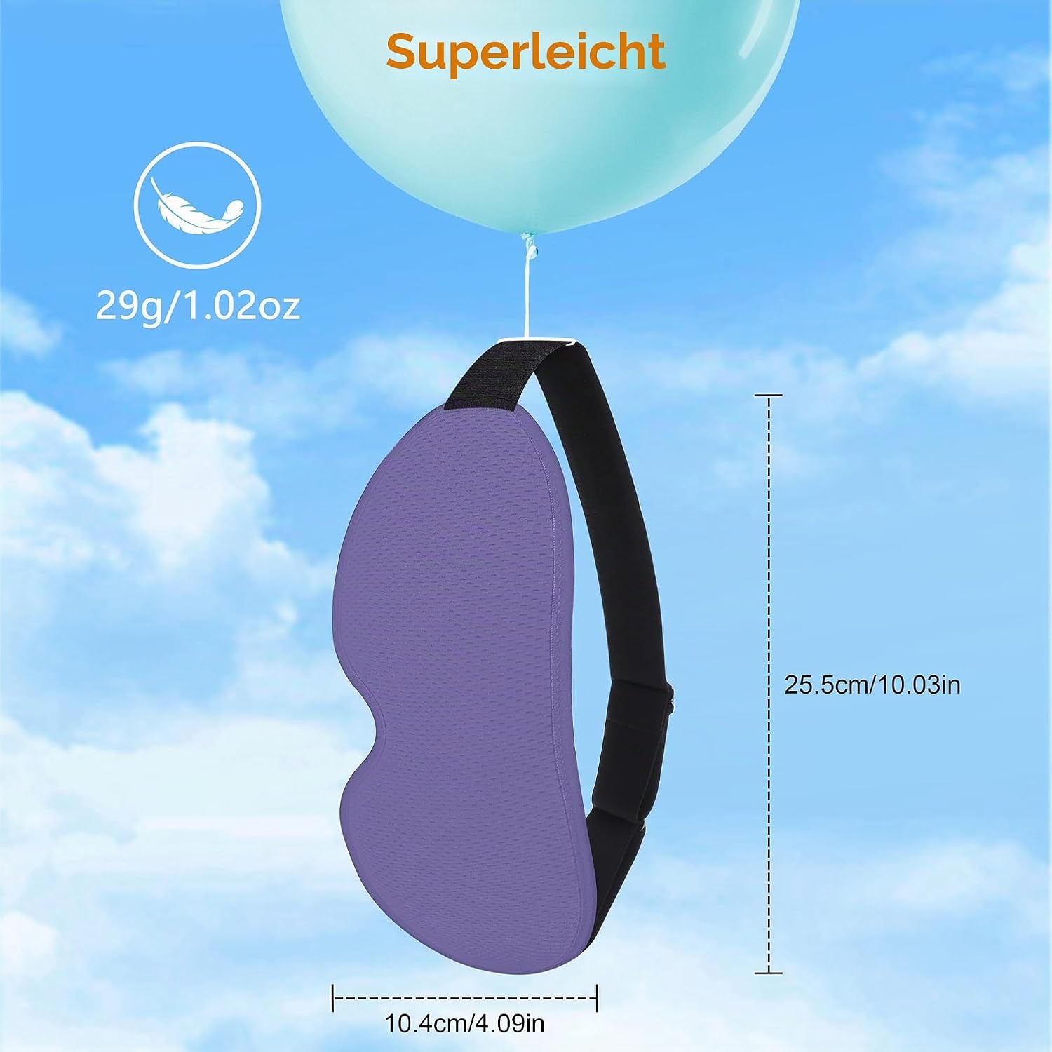 image:imageGritin Schlafmaske fr Seitenschlfer Herren amp Damen Bequem 3D SchlafbrilleMittelviolett