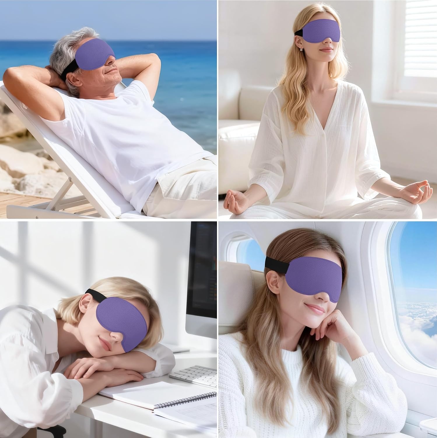 image:imageGritin Schlafmaske fr Seitenschlfer Herren amp Damen Bequem 3D SchlafbrilleMittelviolett