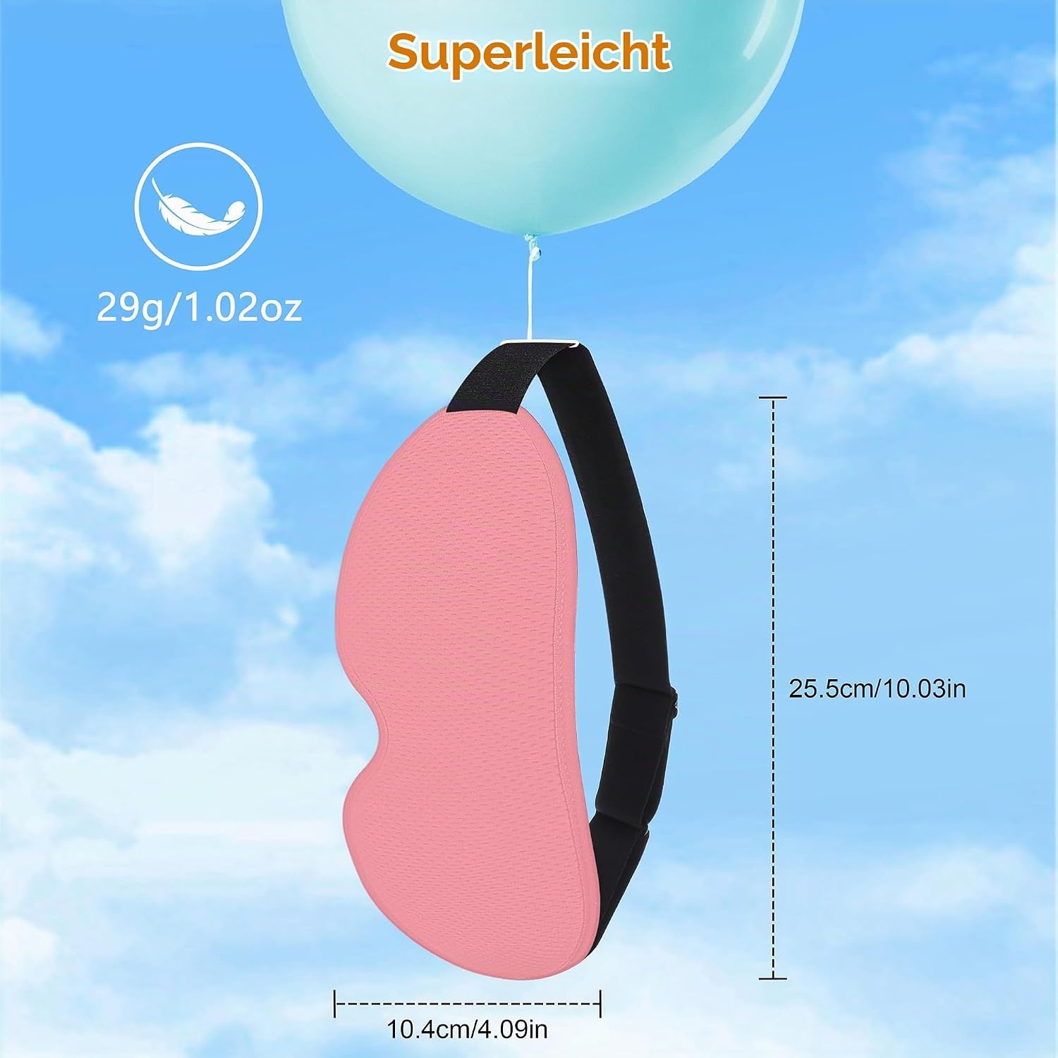 image:imageGritin Schlafmaske fr Seitenschlfer Herren amp Damen Bequem 3D SchlafbrilleRosa
