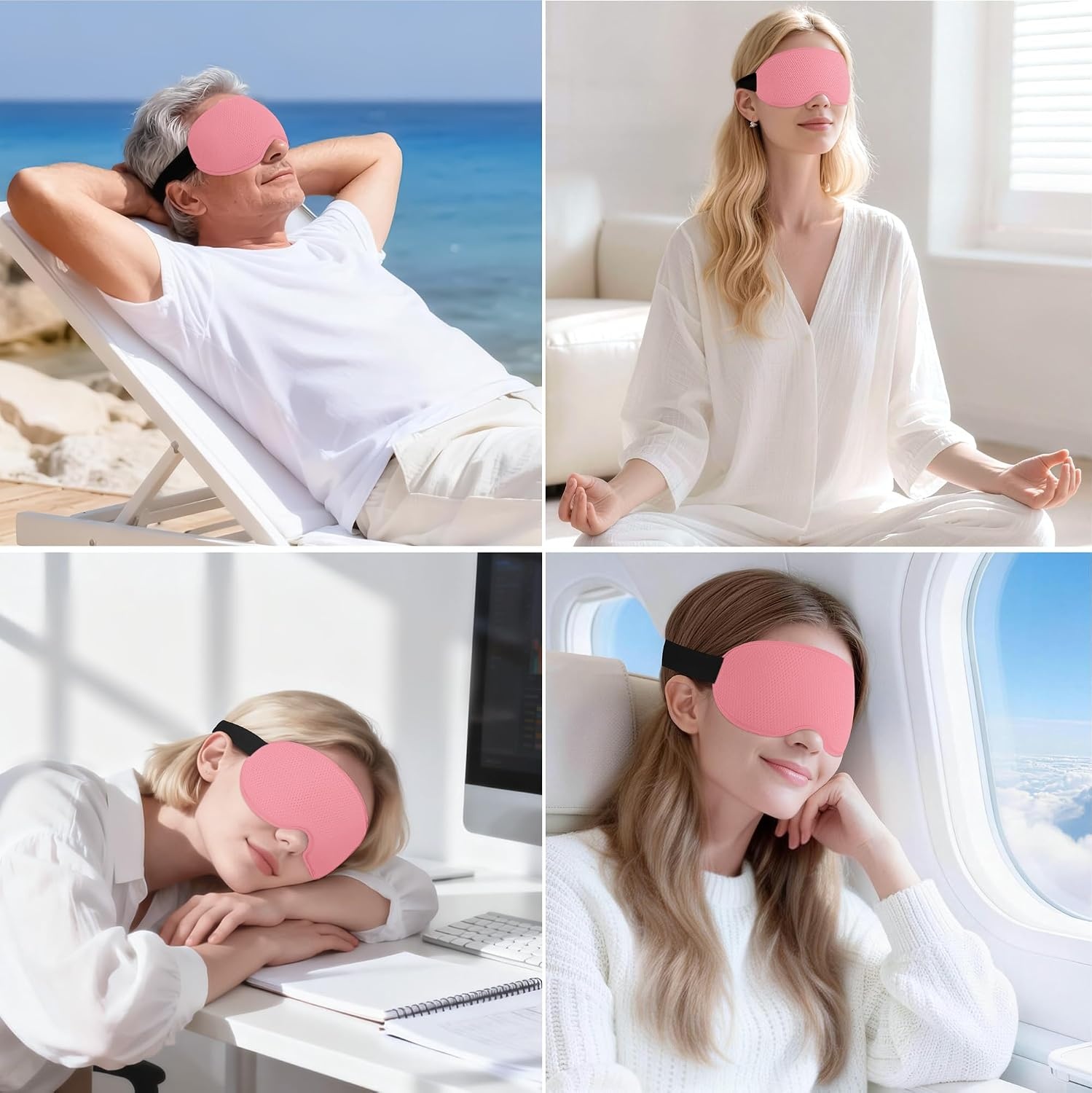 image:imageGritin Schlafmaske fr Seitenschlfer Herren amp Damen Bequem 3D SchlafbrilleRosa