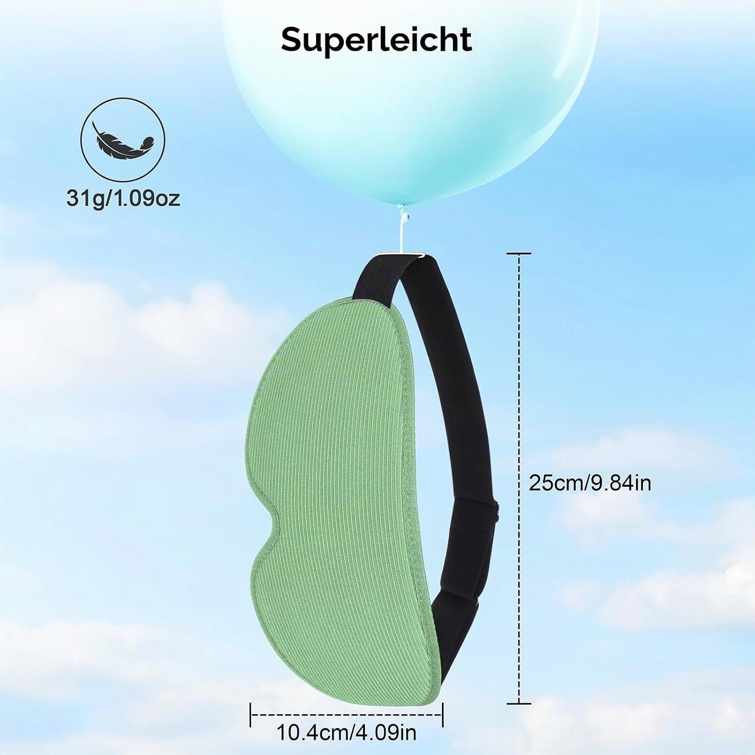 image:imageGritin Schlafmaske fr Seitenschlfer Upgrade 3D Augenhhlen SchlafbrilleCyan
