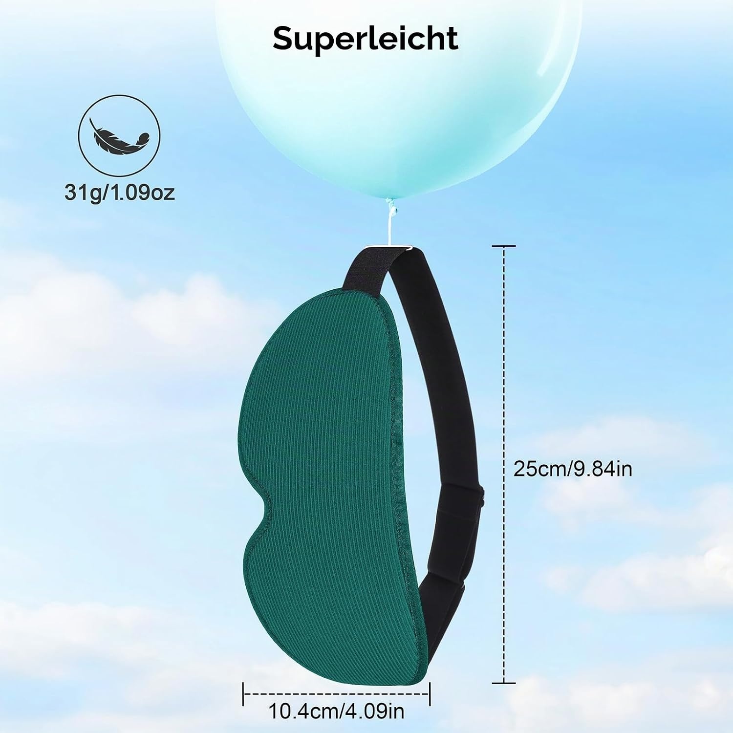 image:imageGritin Schlafmaske fr Seitenschlfer Upgrade 3D Augenhhlen SchlafbrilleDunkelcyan