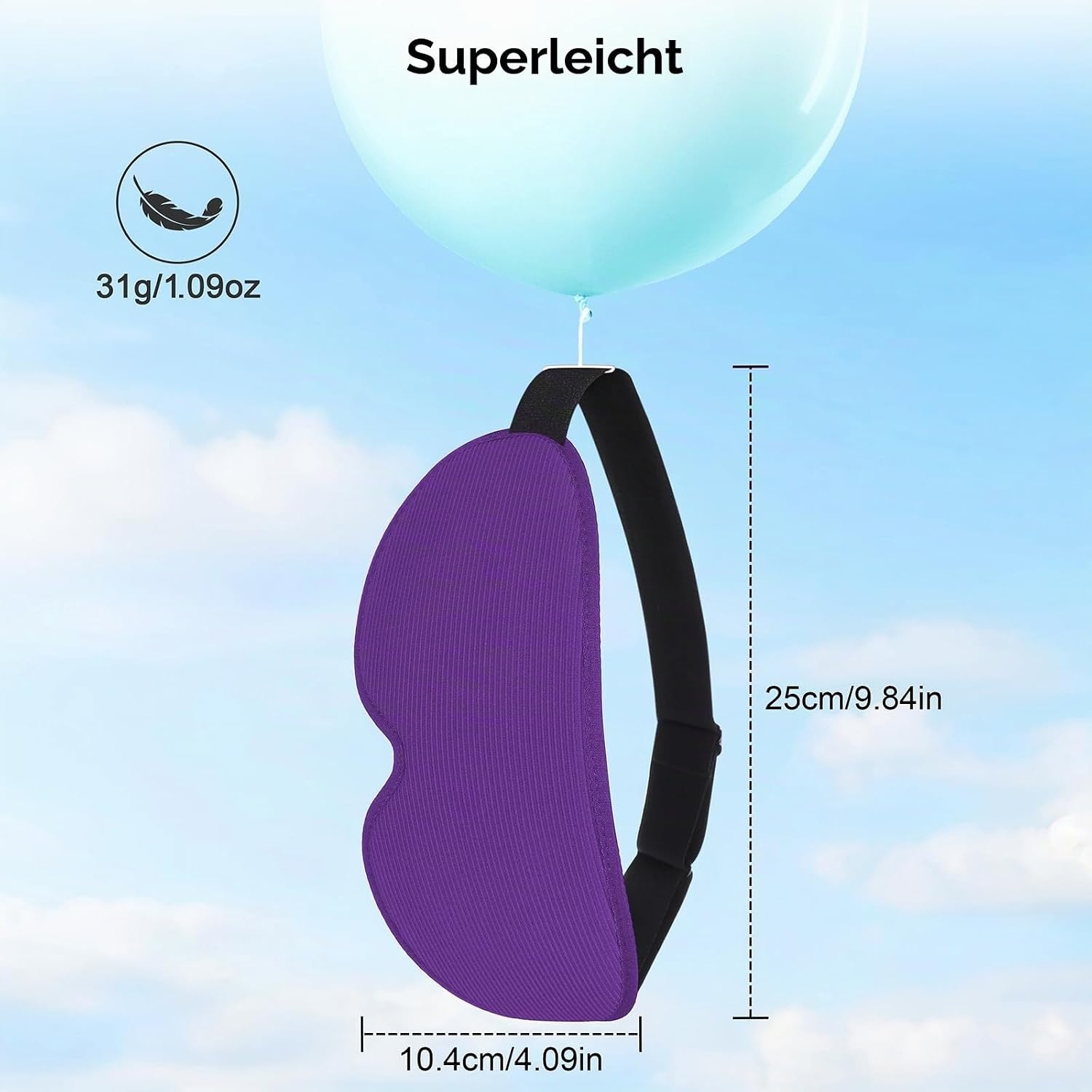 image:imageGritin Schlafmaske fr Seitenschlfer Upgrade 3D Augenhhlen SchlafbrilleDunkelviolett