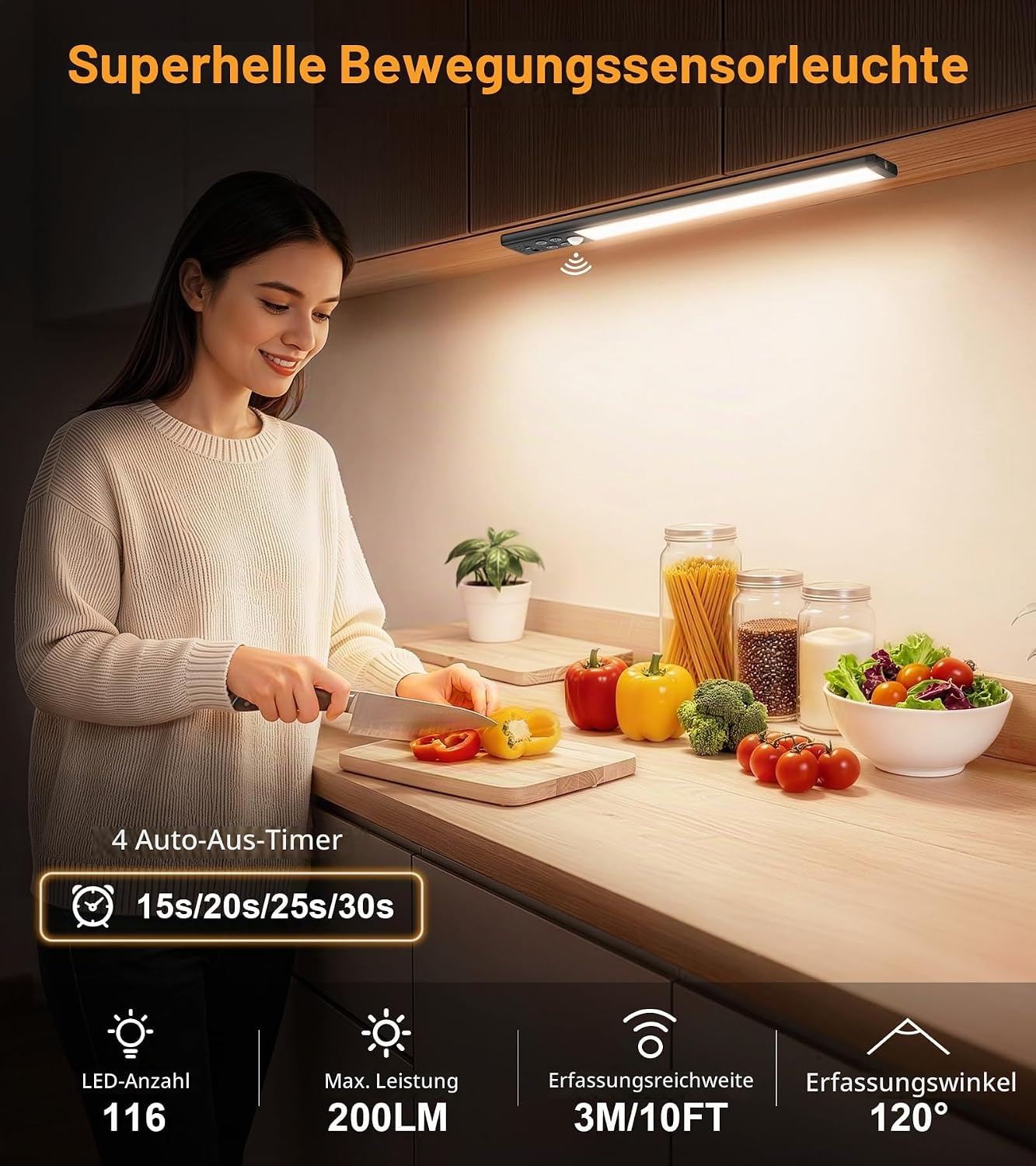 image:imageGritin Schrankbeleuchtung Unterbauleuchte Kche mit Torch 373 cm2er PackSchwarz
