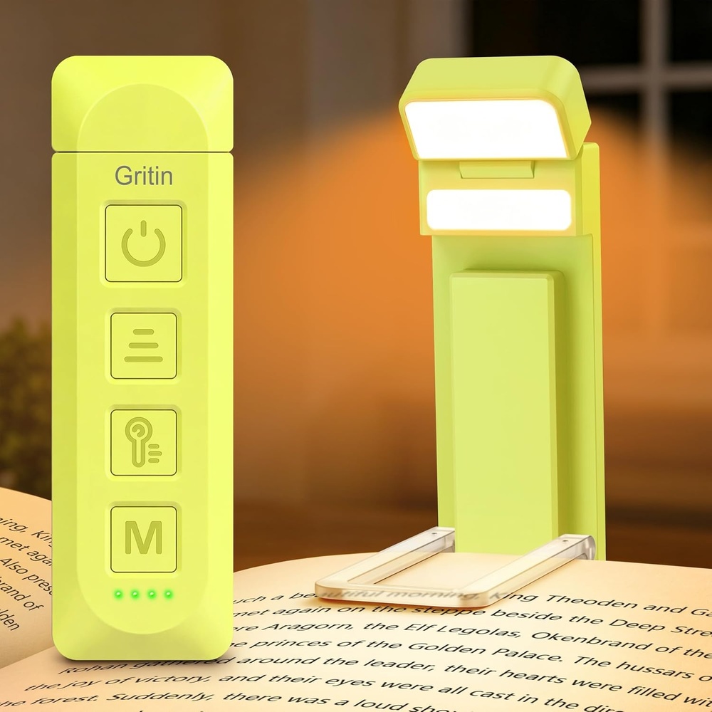 image:imageGritin 2026 Gen 3 Leselampe Buch Klemme mit 14 Augenpflege Vollspektrum LEDSmaragdgrn